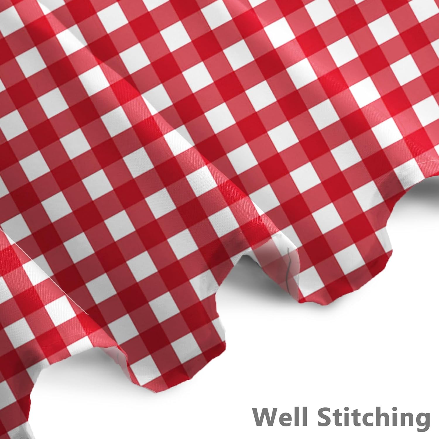 Renaiss 60x72 Inch Red Plaid Geometric Check Shower Curtain