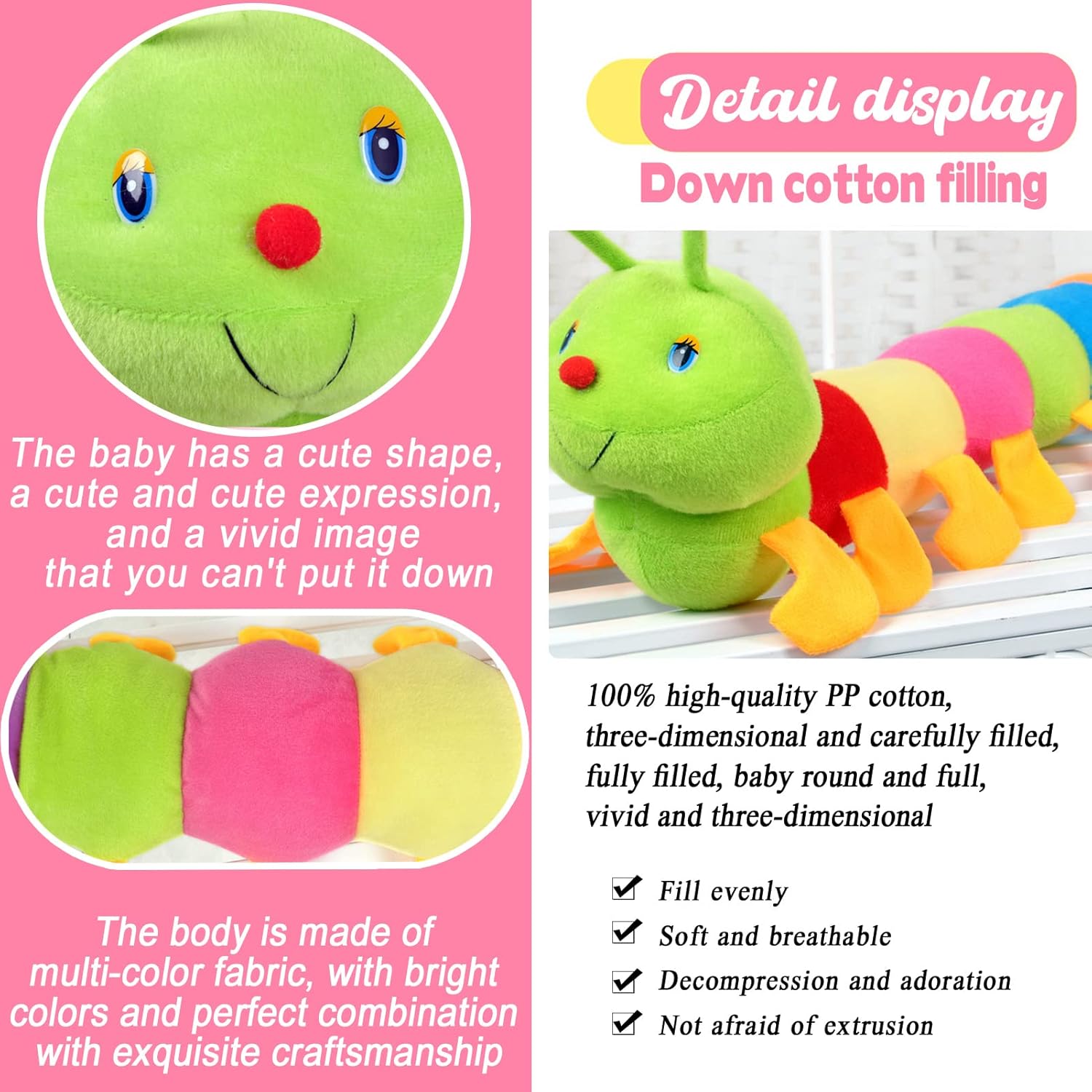 Adorable Giant Caterpillar Stuffed Animal