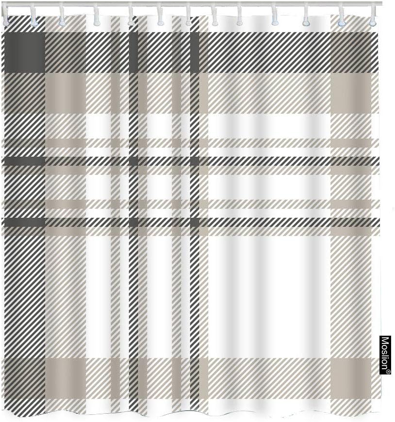 72x72 inch Vintage Gingham Plaid Shower Curtain