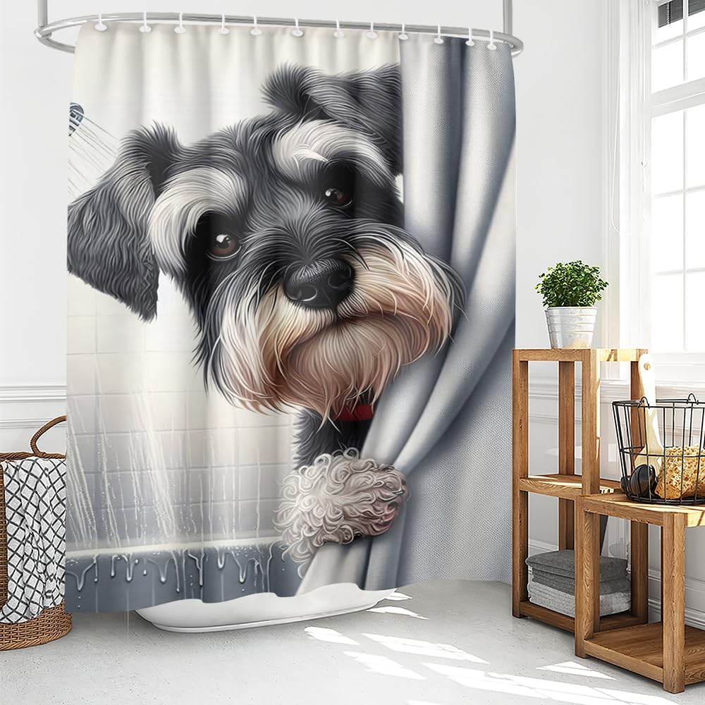 Cute Dog Kids Shower Curtain Set Perfect for Kids Bathrooms