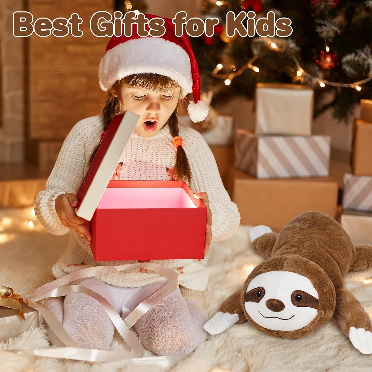 Wepop 5lb Weighted Sloth Plushie Pillow
