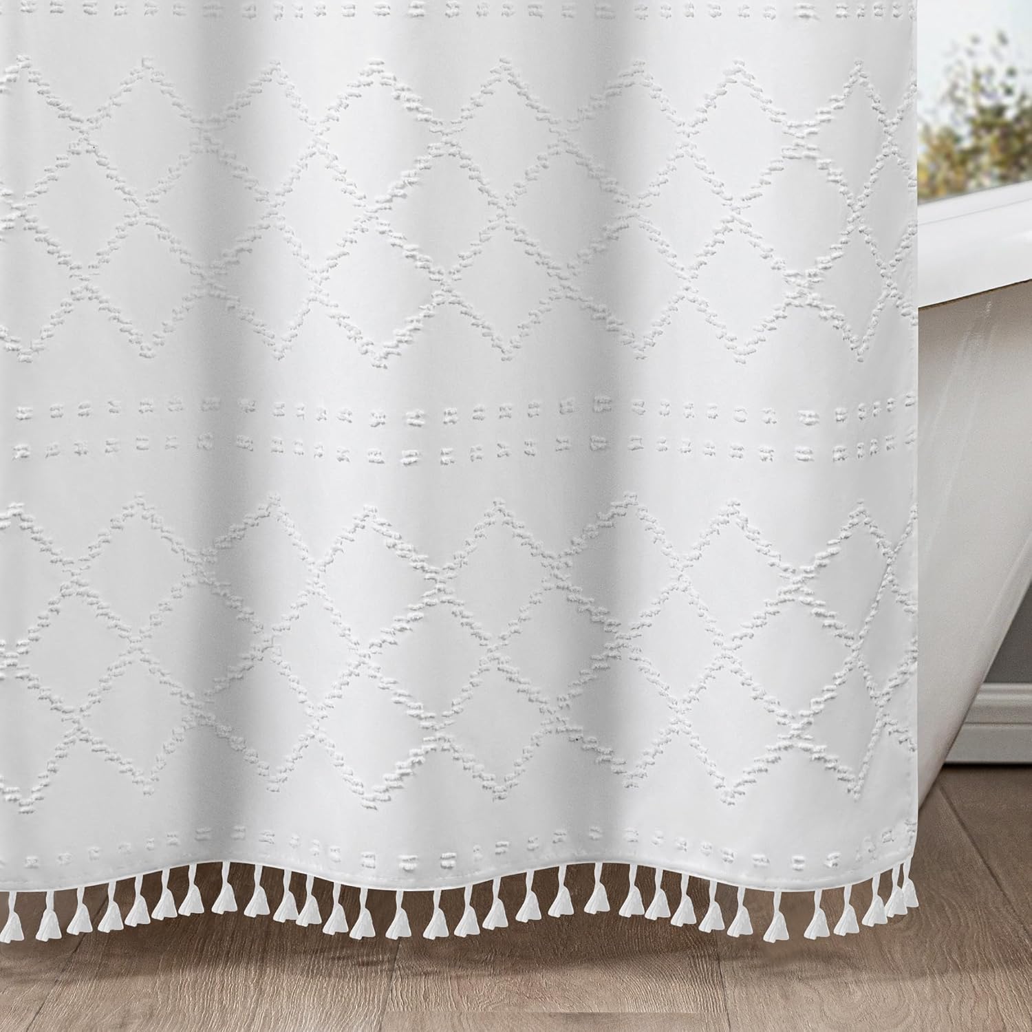 Durable Aesthetic 71 W x 74 L Shower Curtain Set