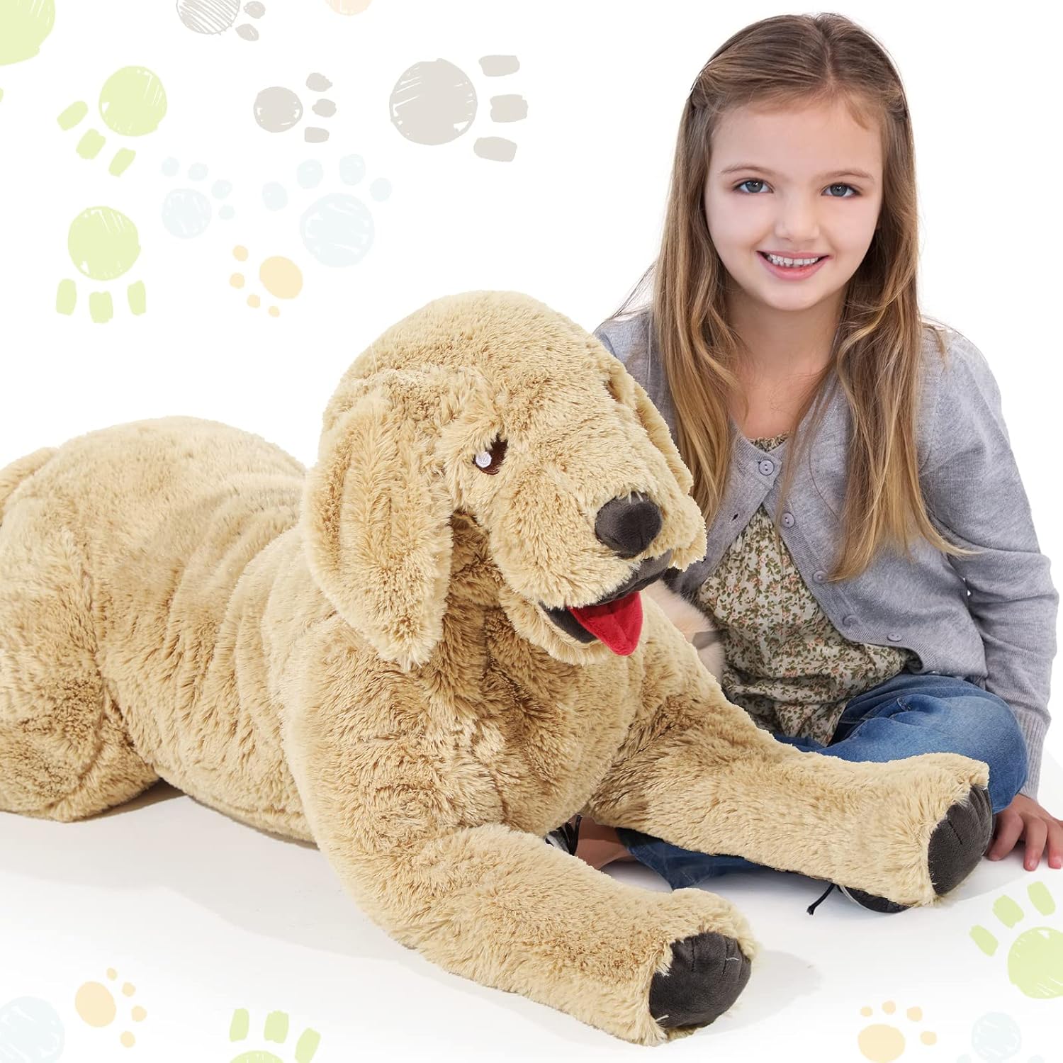 Big Golden Dog Geosar Stuffed Animal 85cm 335inch