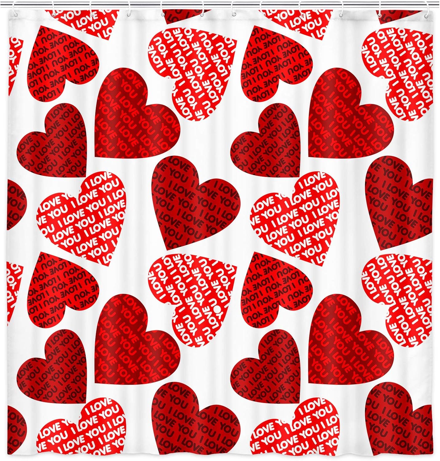 Elegant Valentines Day Red Heart Shower Curtain