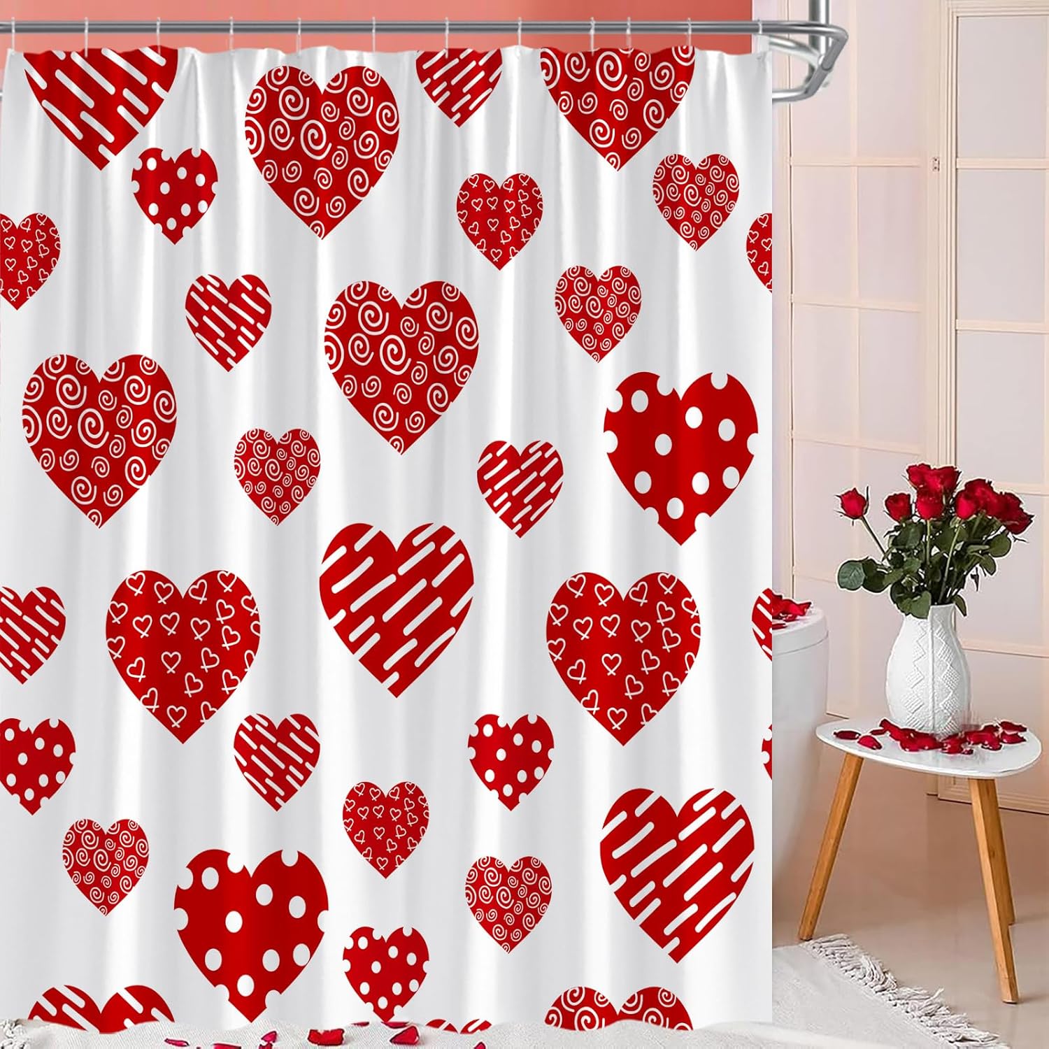 Sweet Heart Shower Curtain Set