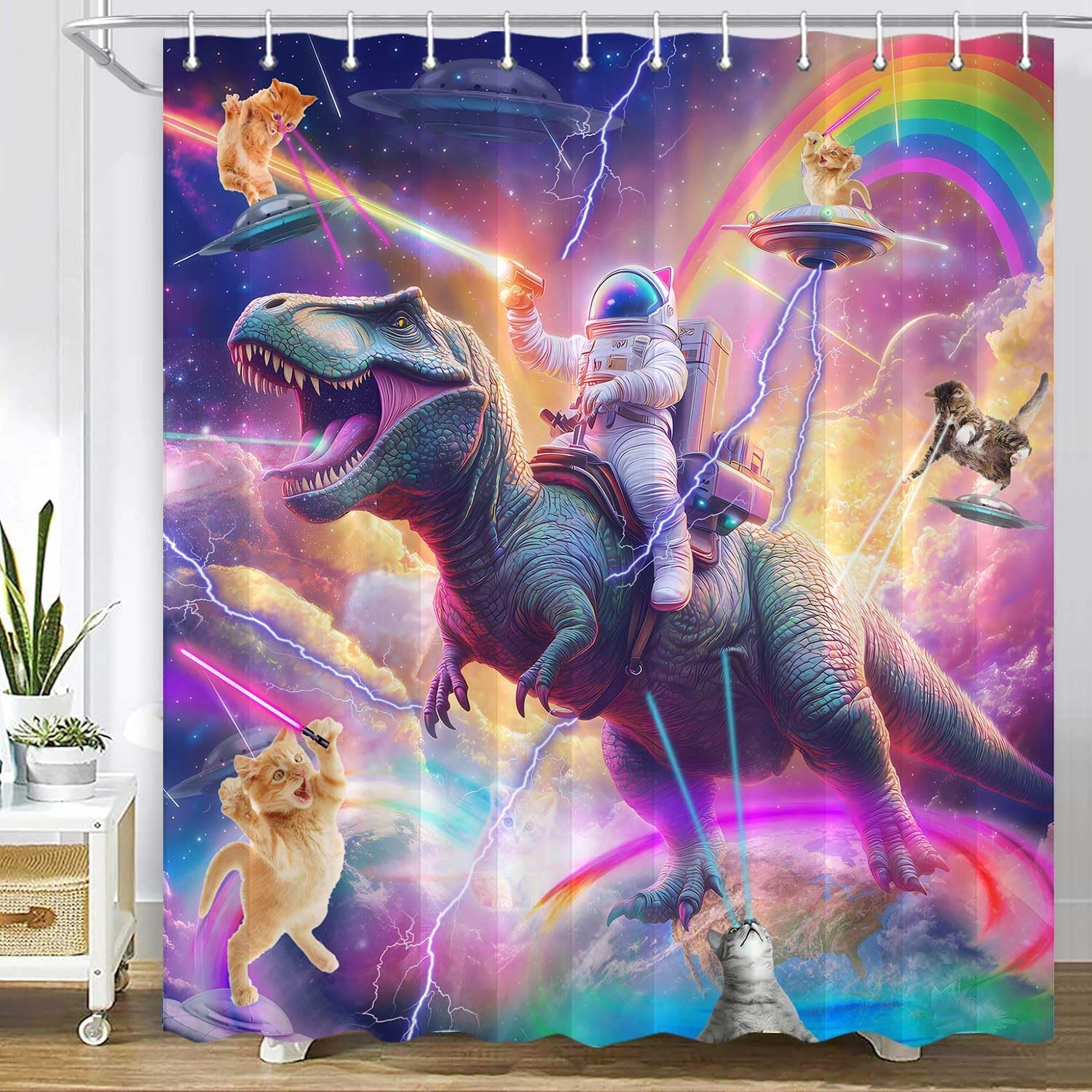 Dinosaur Shower Curtain Set