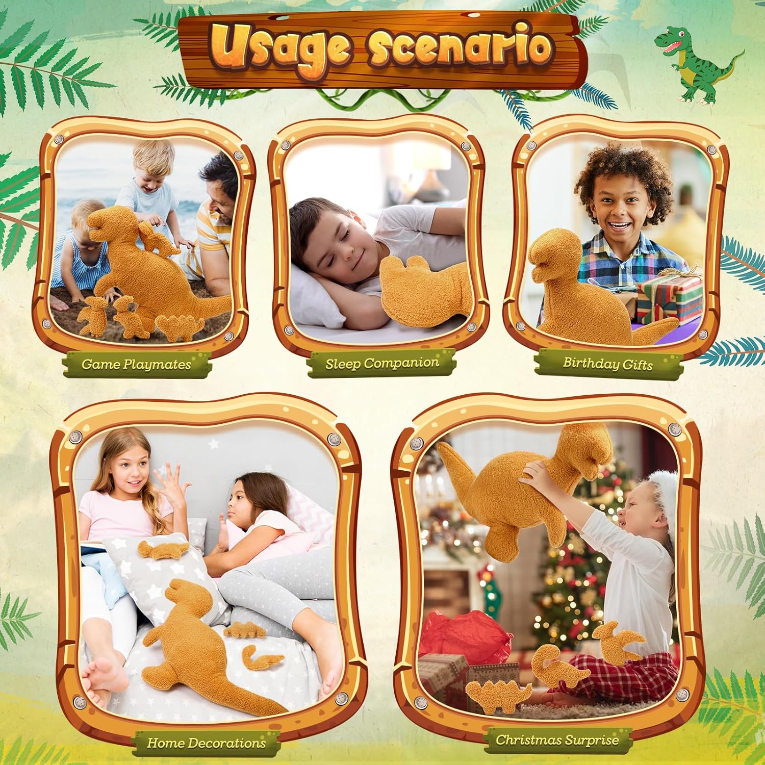 5-Piece Plush Dinosaur nugget Gift Set