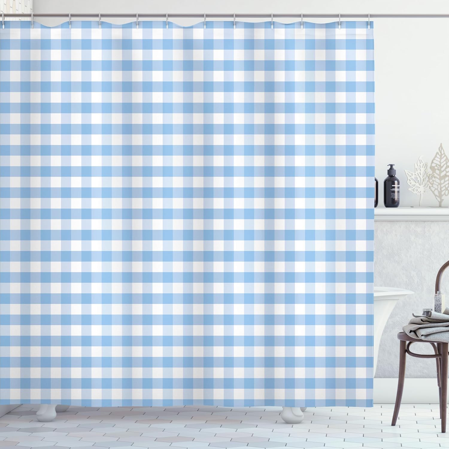 Perfect Ambesonne Checkered Shower Curtain