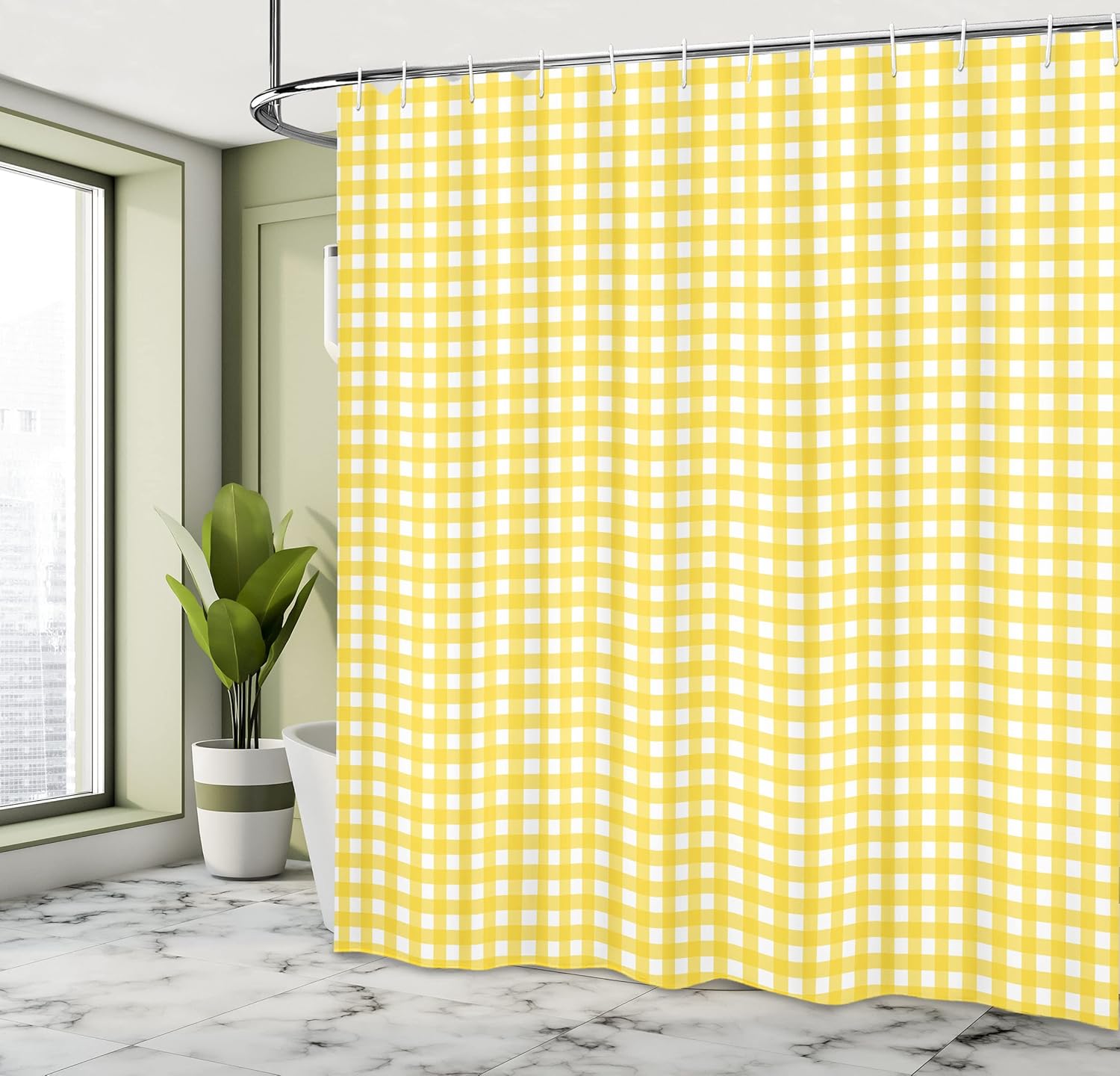 Breezy Summer Ambesonne Checkered Shower Curtain