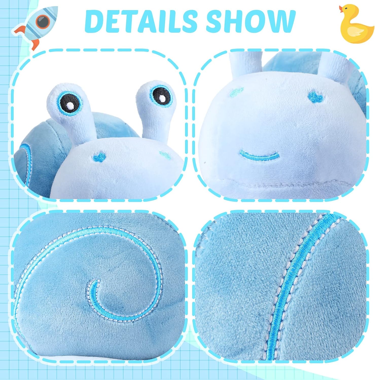Two-Piece Civaner Pink Blue Snail Plush Pillow