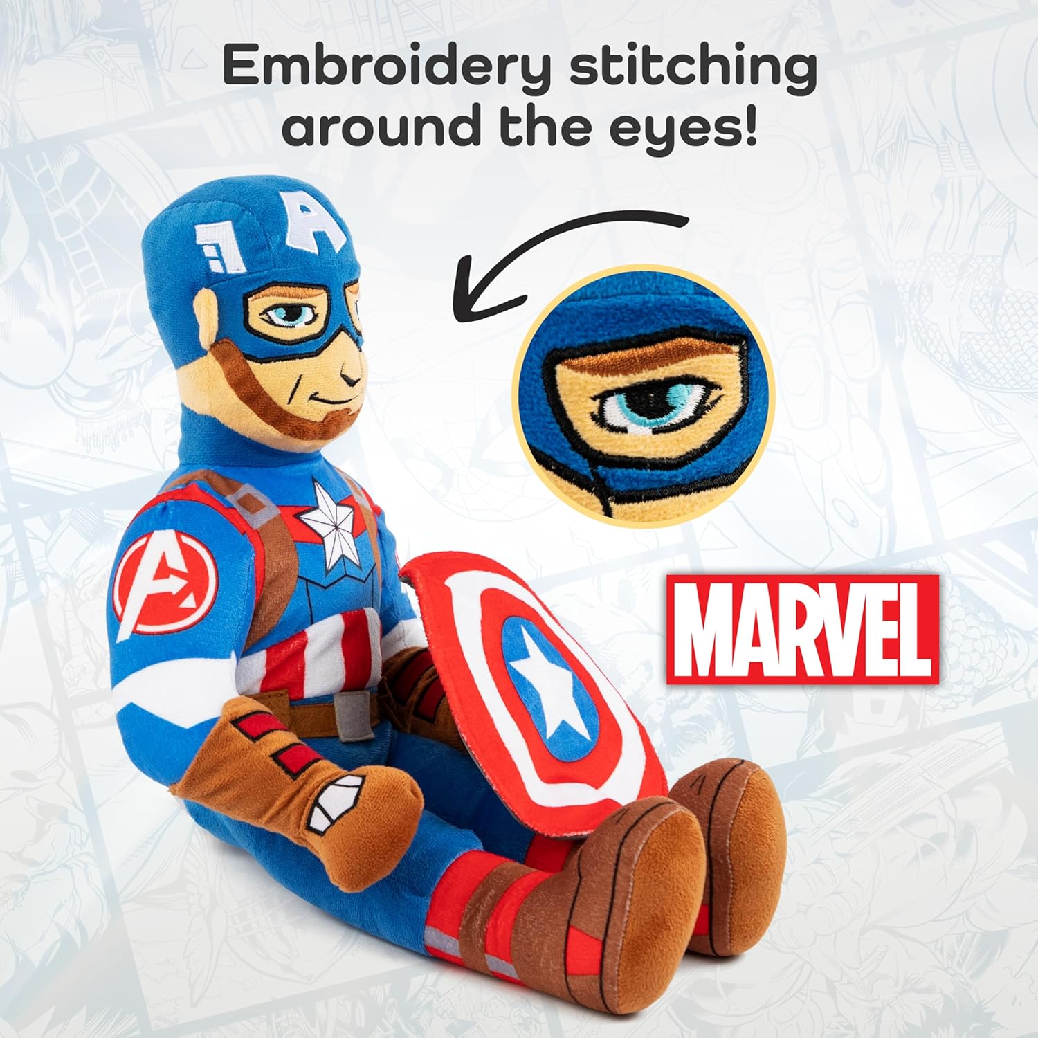 Jay Franco Marvel Super Hero Adventures Toddler Captain America Plush Pillow Buddy