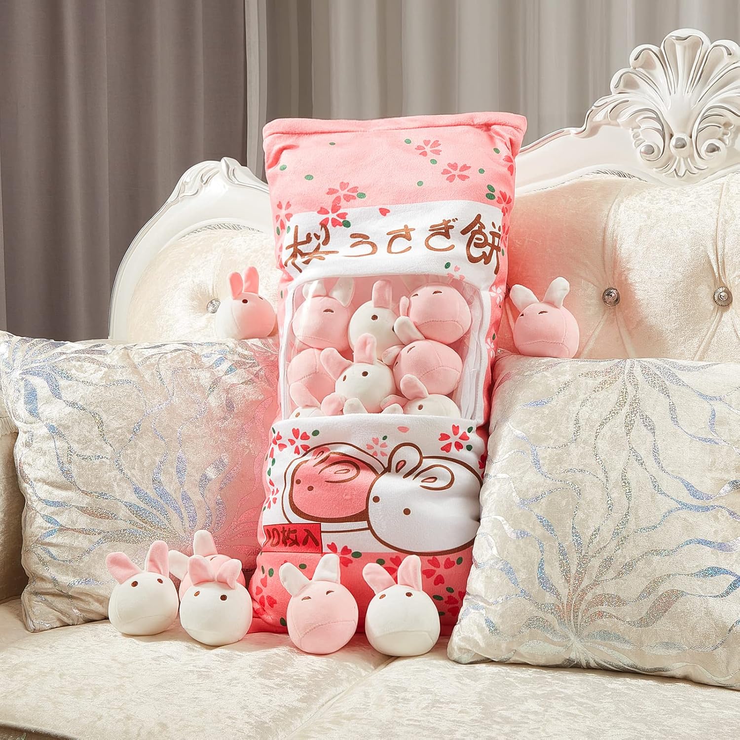 Juexica Cute Bunny Plush Pillow