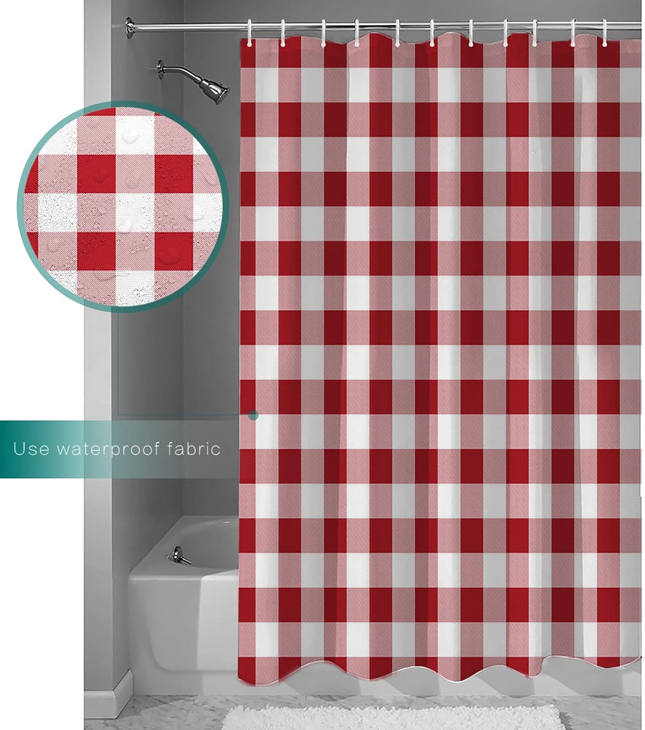 TocaHome Farmhouse Shower Curtain Set with Hooks