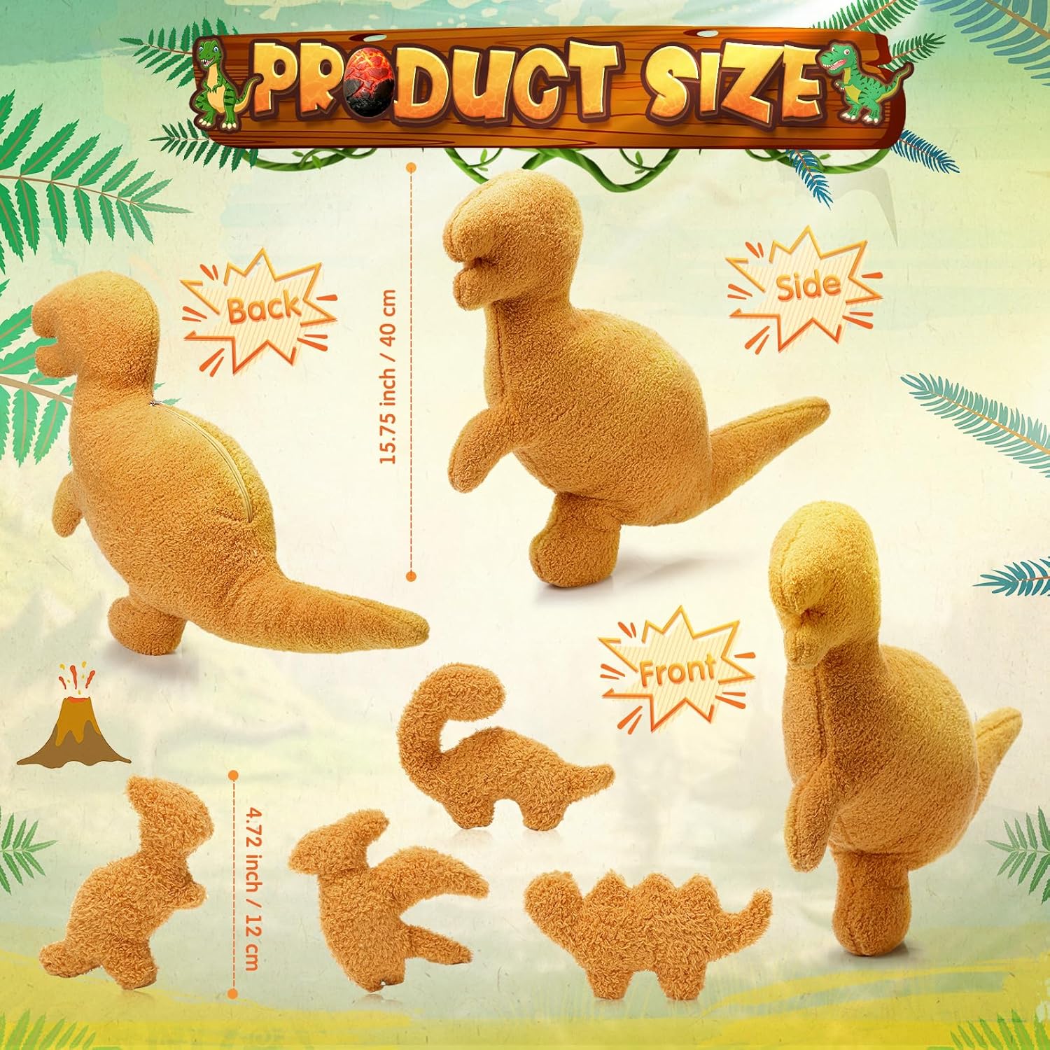 5-Piece Plush Dinosaur nugget Gift Set
