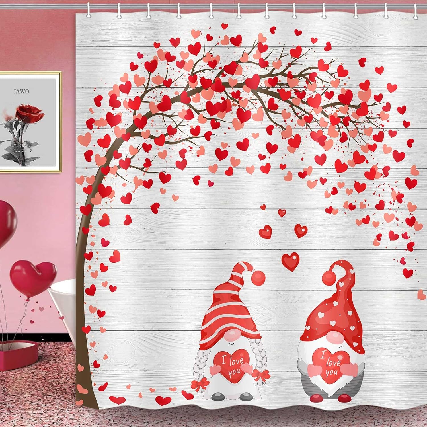 Elegant Valentines romantic shower curtain