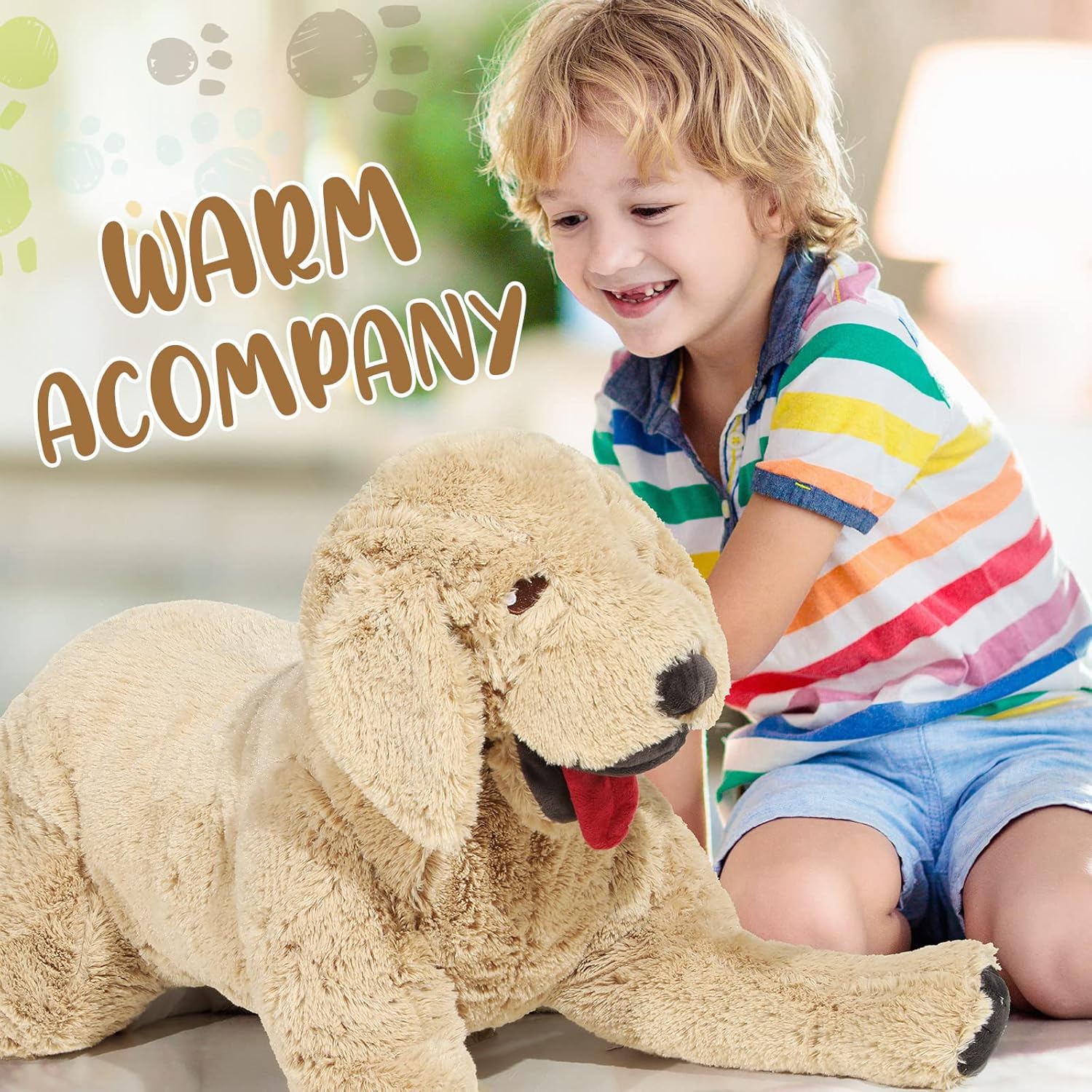 Big Golden Dog Geosar Stuffed Animal 85cm 335inch