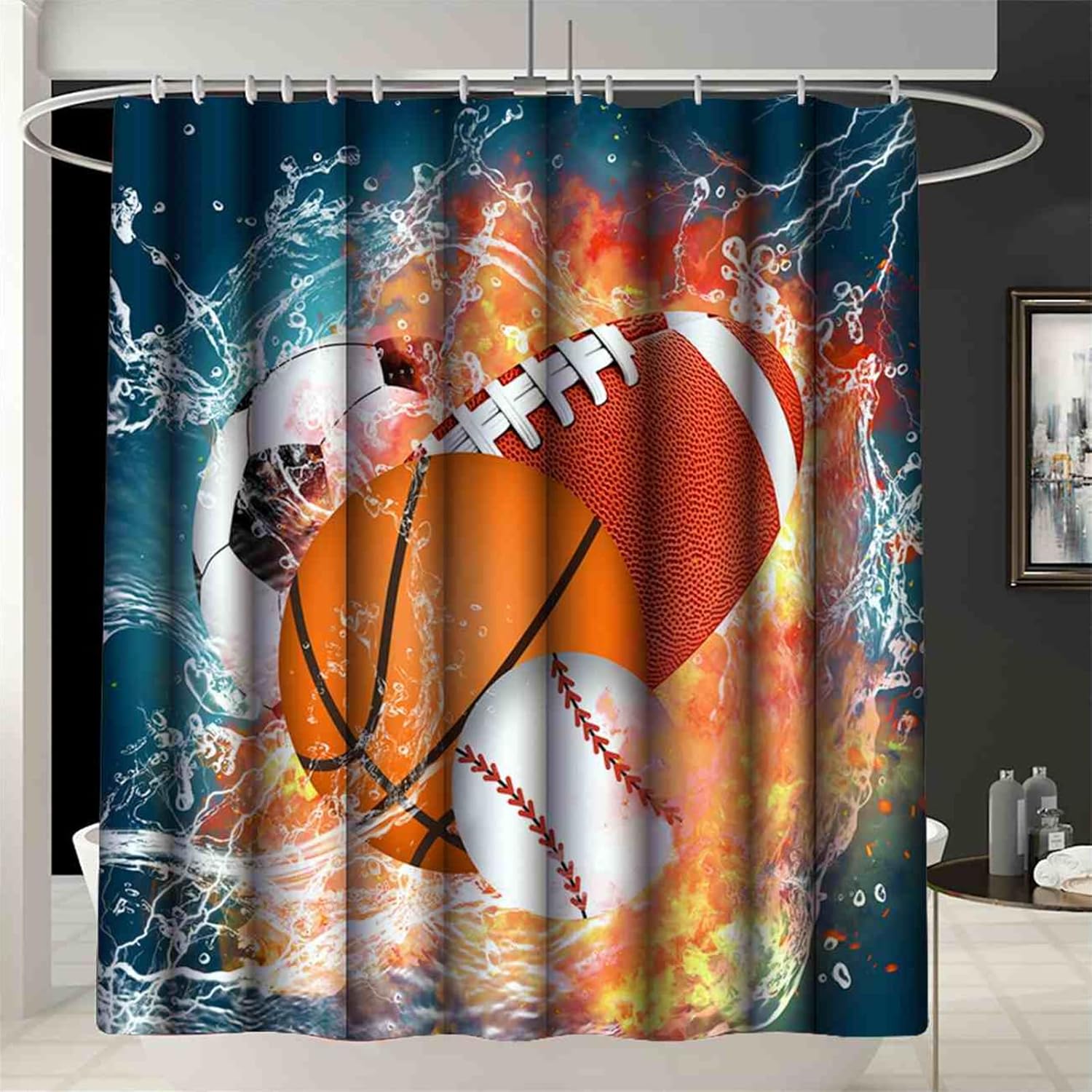 BasketballObservable Shower Curtain Set