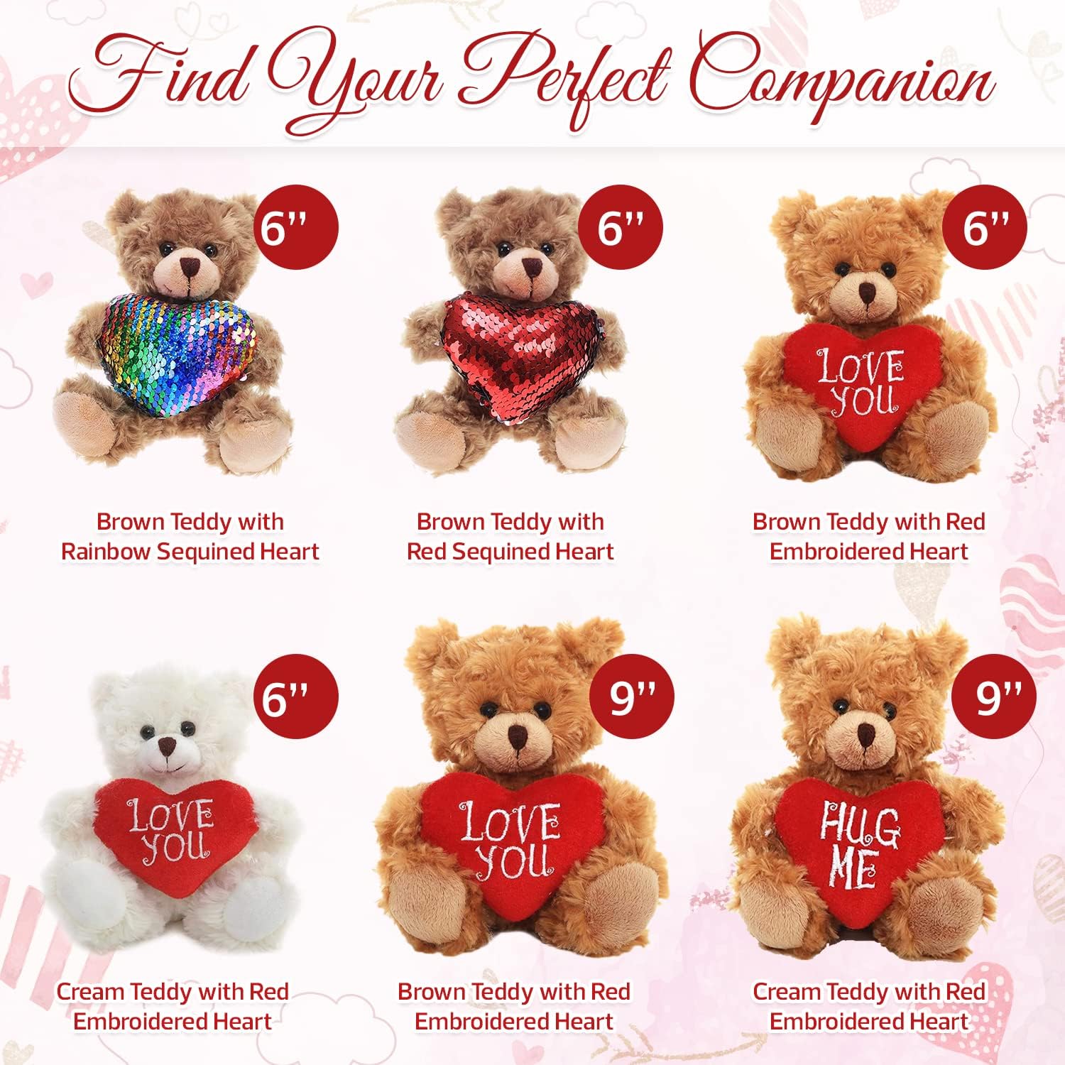 Mocha Heart Bear Plush Valentines Day Gift