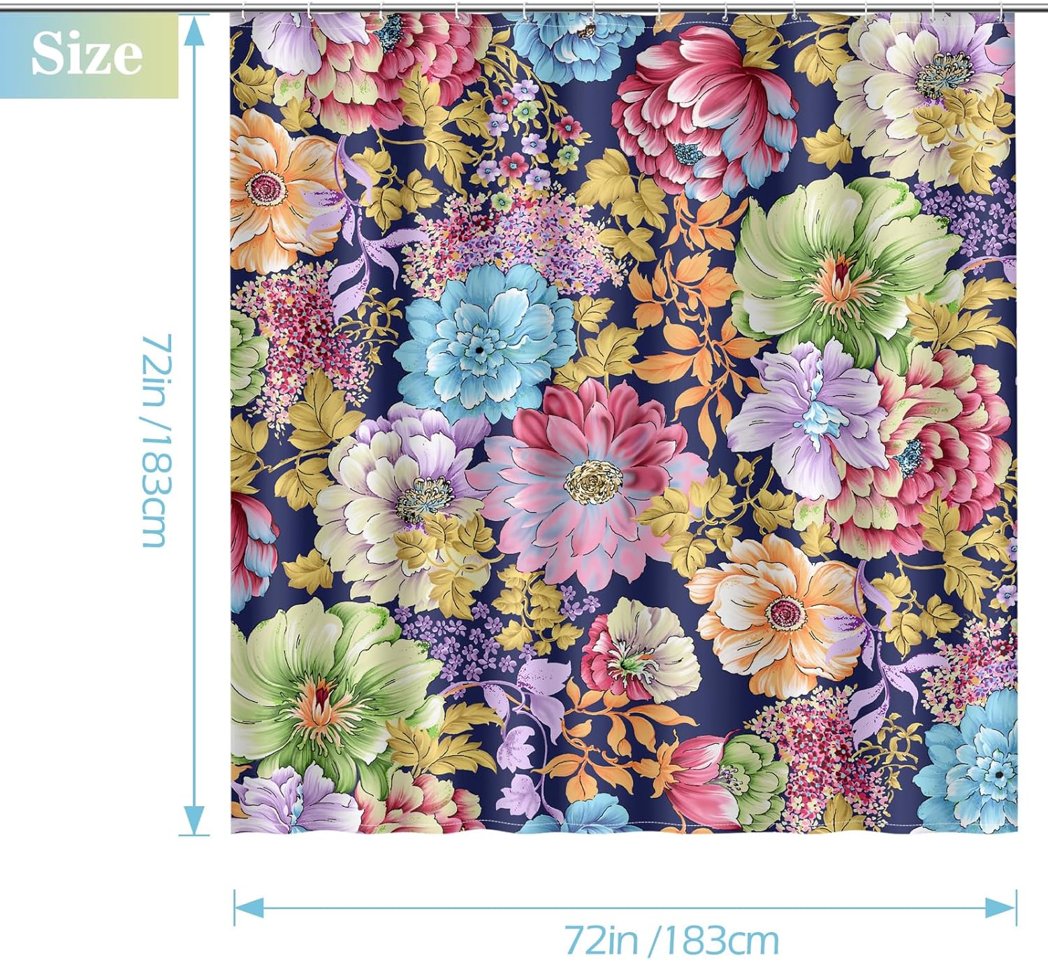Chic Boho Floral Shower Curtain