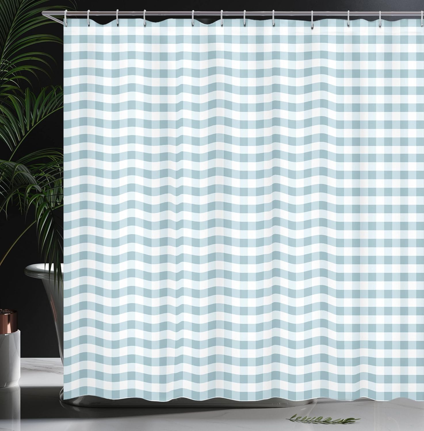 Ambesonne Monochrome Gingham Shower Curtain Set