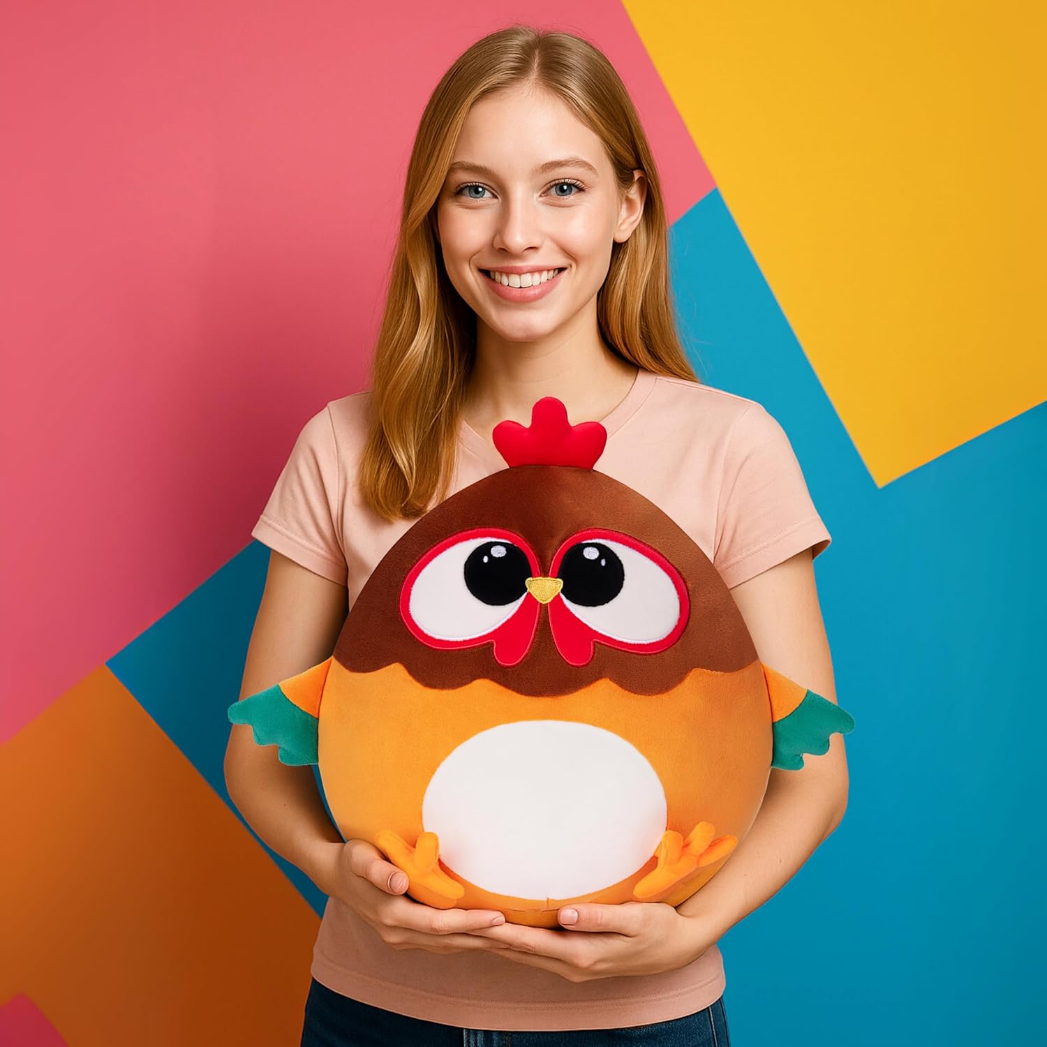 Big Adorable Orange Chicken Pillow Plush