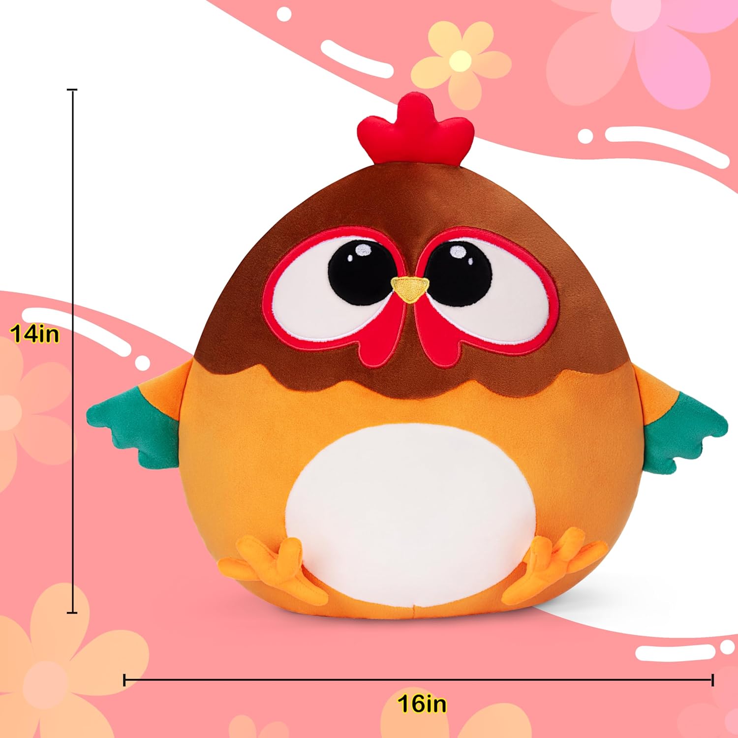 Big Adorable Orange Chicken Pillow Plush