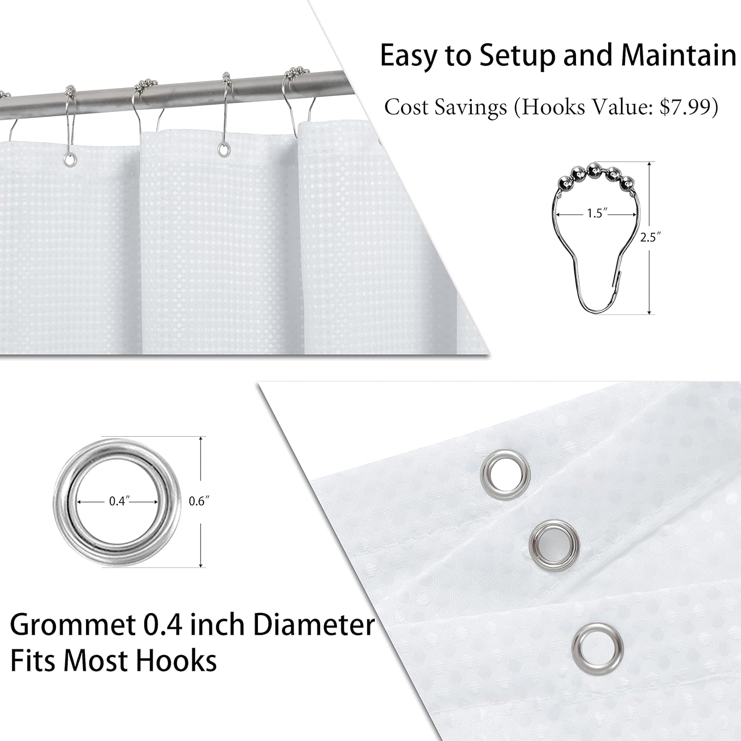 Naturoom Grey White Shower Curtain