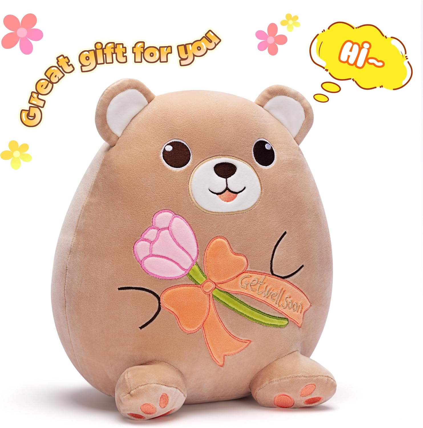 Get Well Soon Teddy Bear Plush Pillow