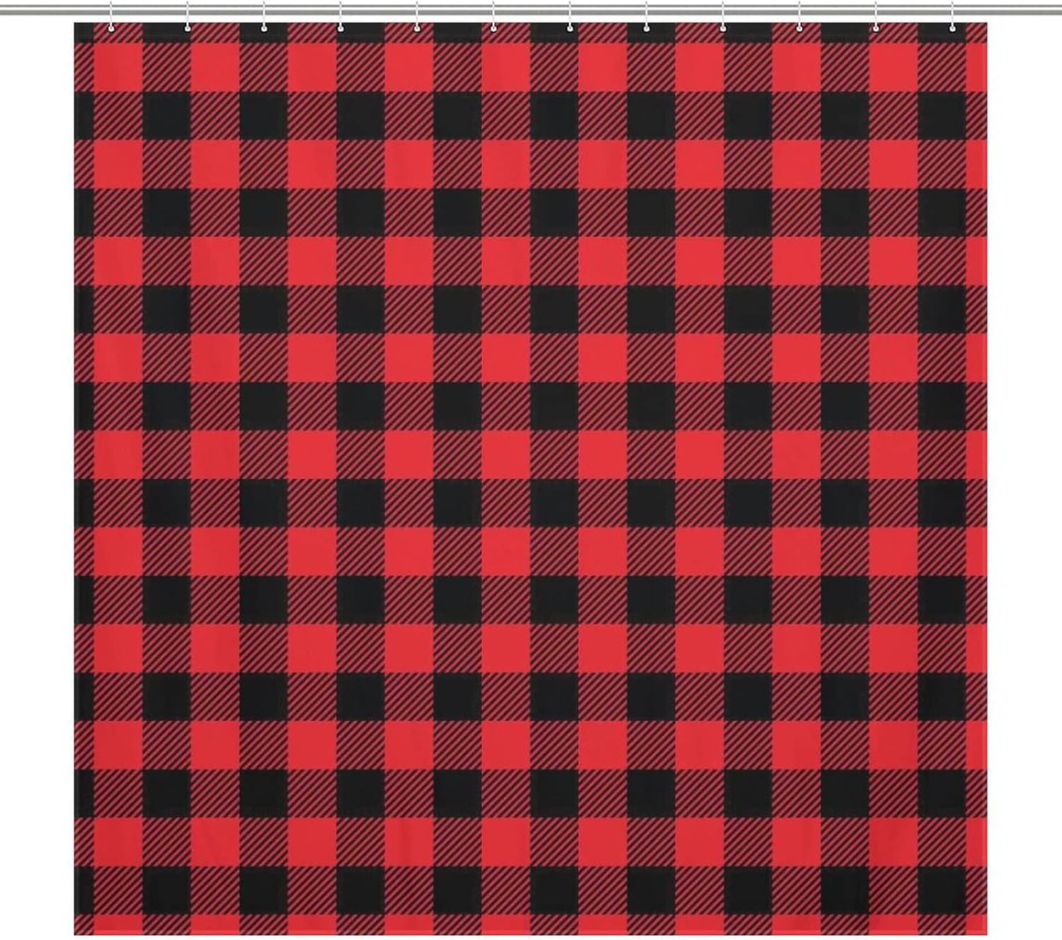Buffalo Plaid Design Print 12 Hooks Included Washable