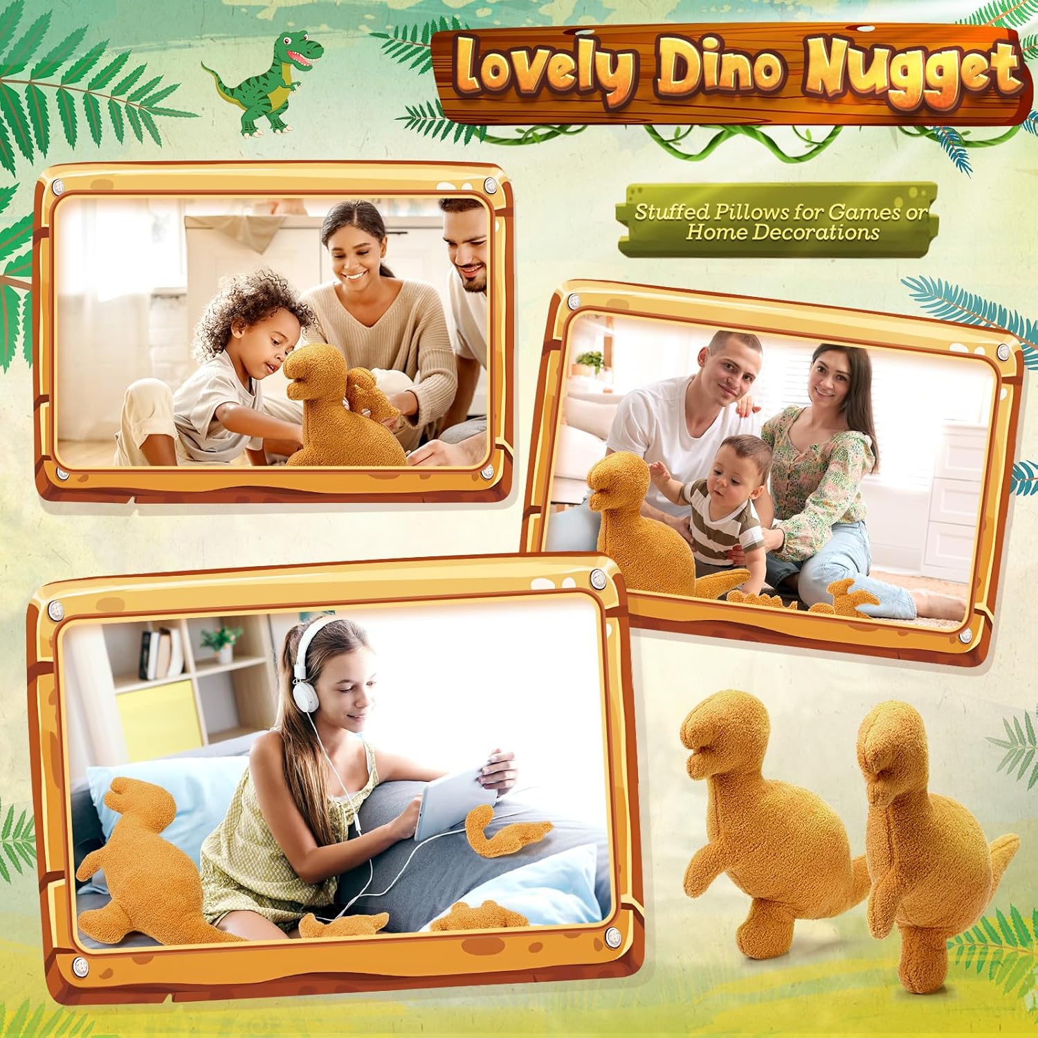 5-Piece Plush Dinosaur nugget Gift Set