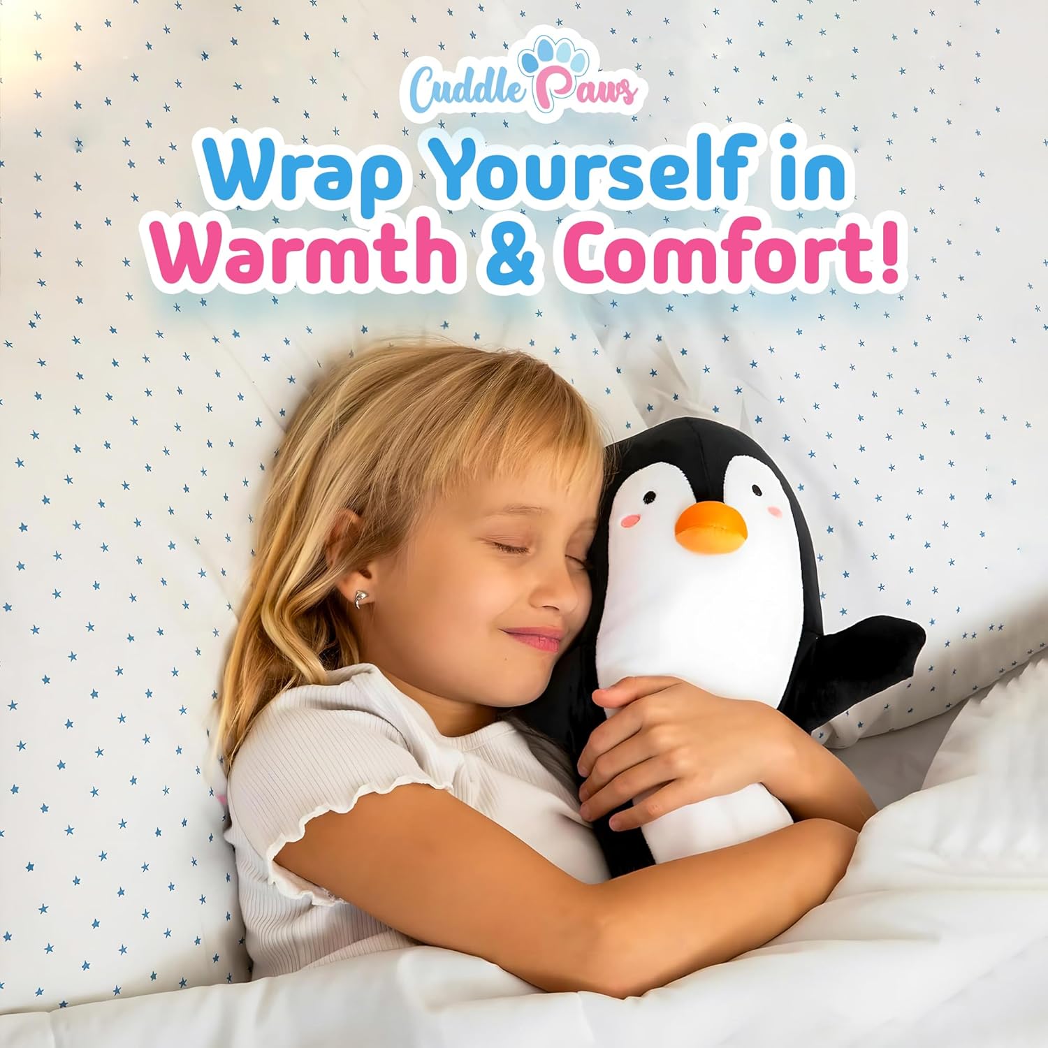 Cuddle Paws Penguin Body Pillow - Soft Plush Toy for Kids and Adults