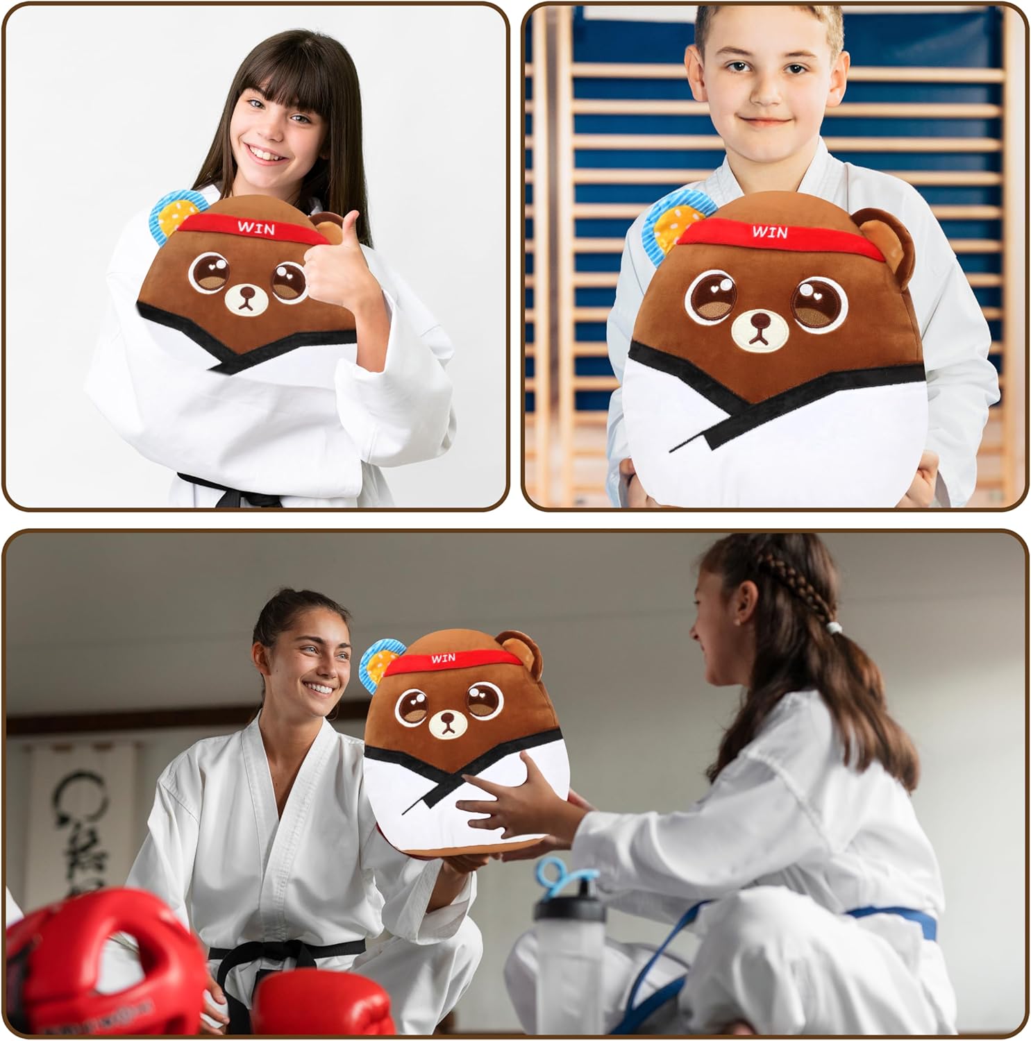 Easfan 12 Playful Taekwondo Bear Plush Pillow Perfect for Kids