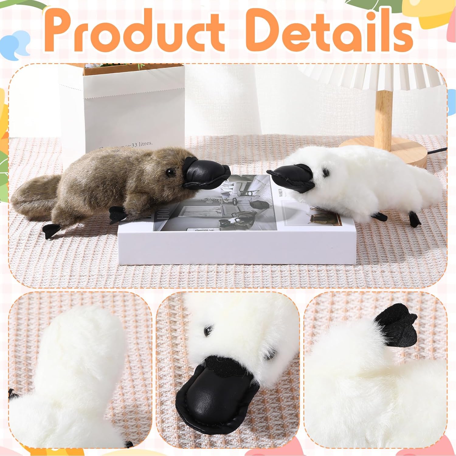 HyDren 2 Pcs Stuffed Animal Pillow Toy for Kids