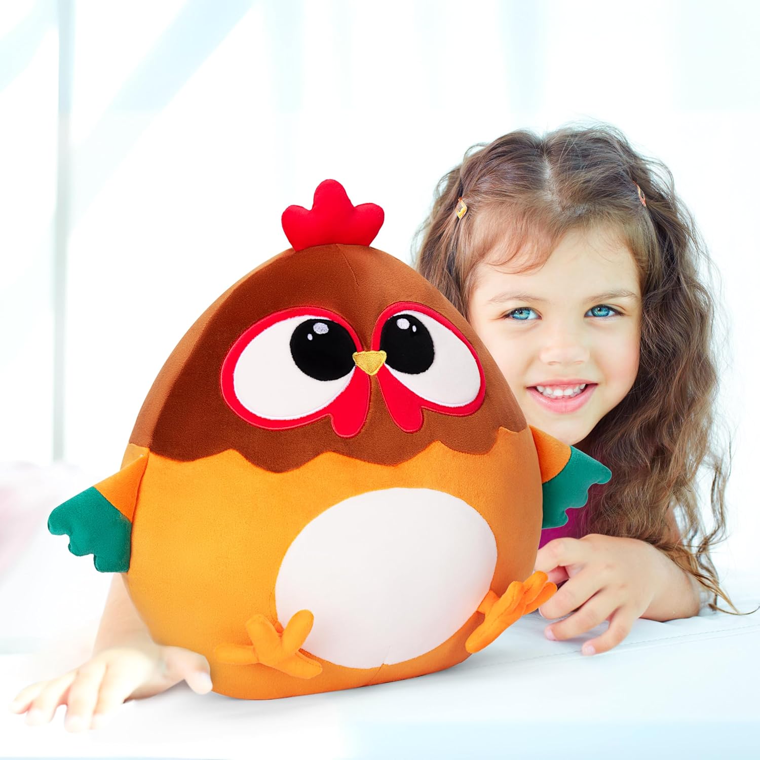 Big Adorable Orange Chicken Pillow Plush