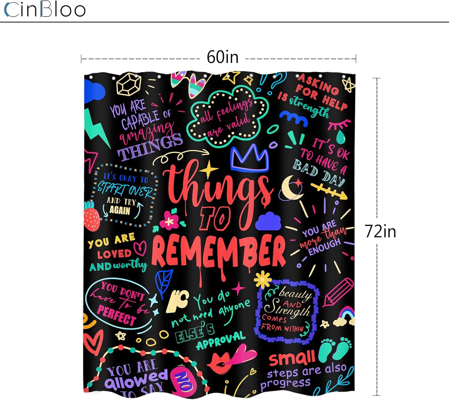 Cinbloo Kids Funny Functional Shower Curtain