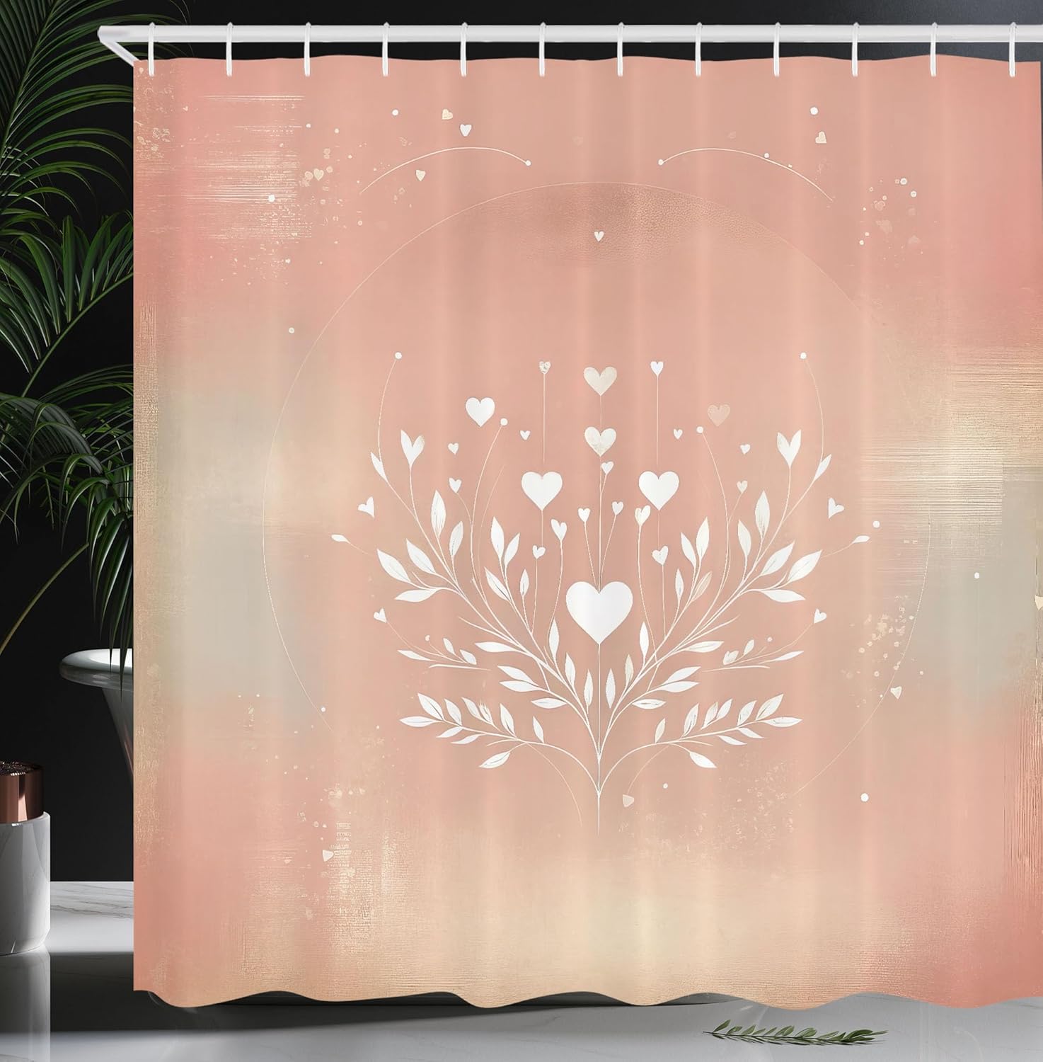 Ambesonne Pink Shower Curtain with Hooks
