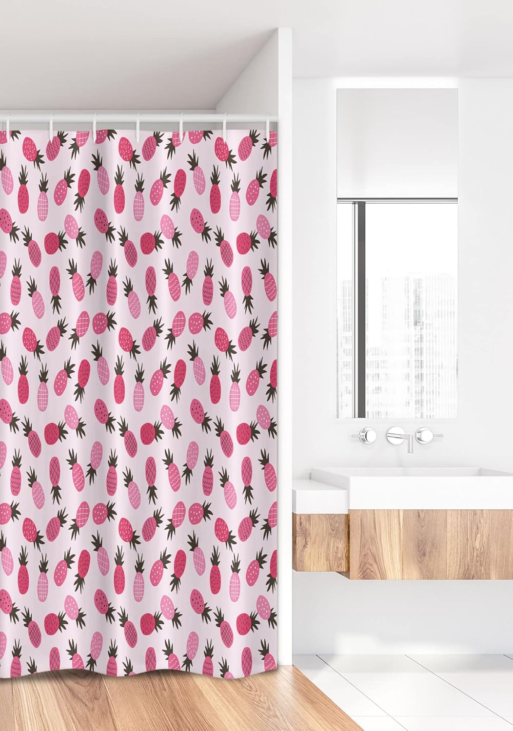 Ambesonne Exotic Pineapple Shower Curtain Doodled Style