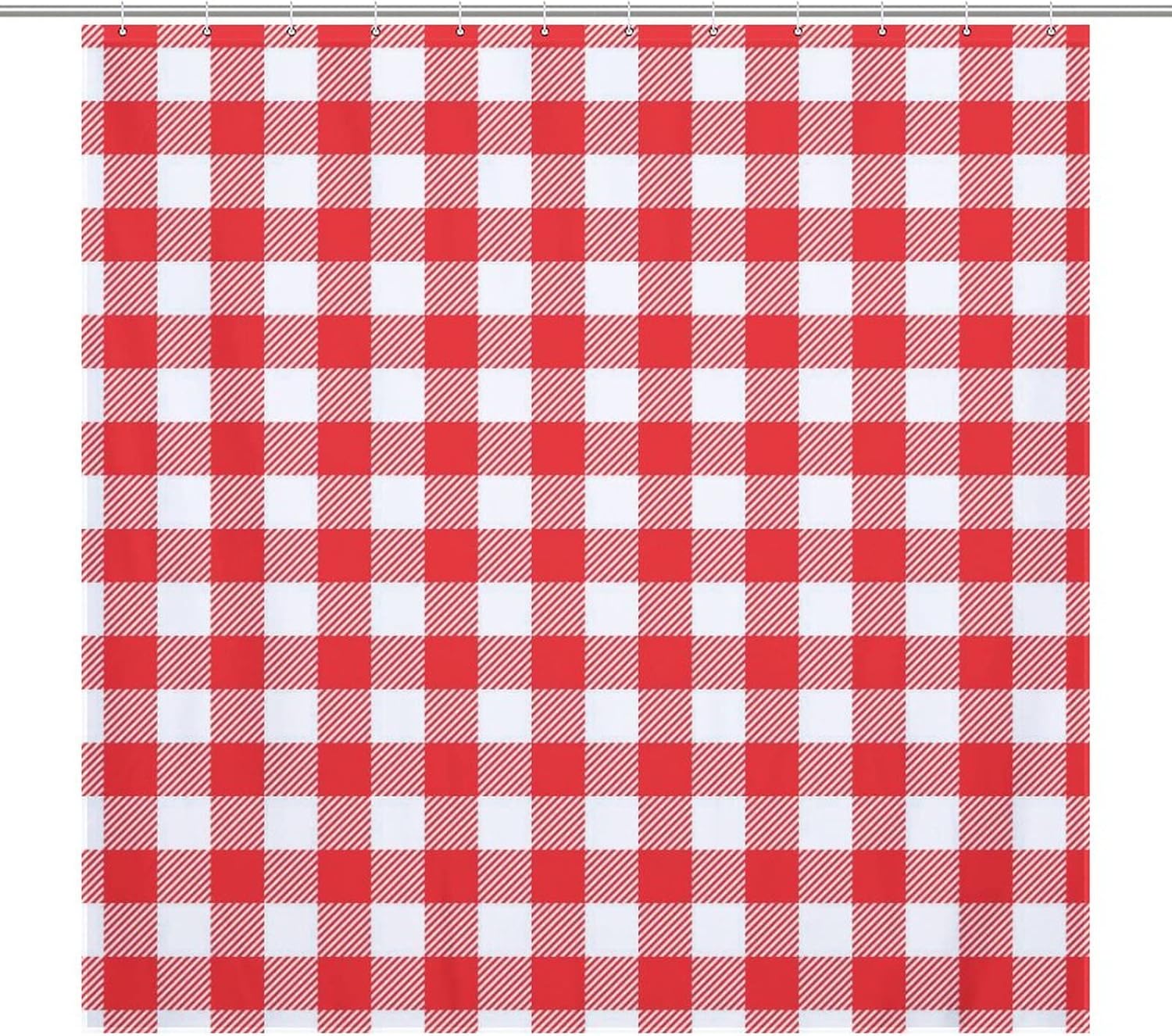 Buffalo Plaid Design Print Shower Curtain 12 Hooks Included