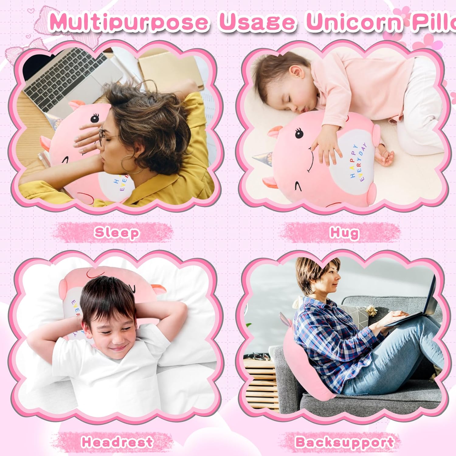 16 Unicorn Plush Pillow for Girls
