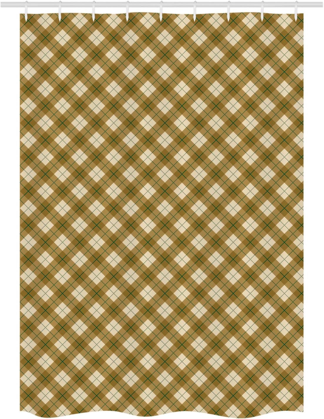 Stylish Plaid Shower Curtain Set