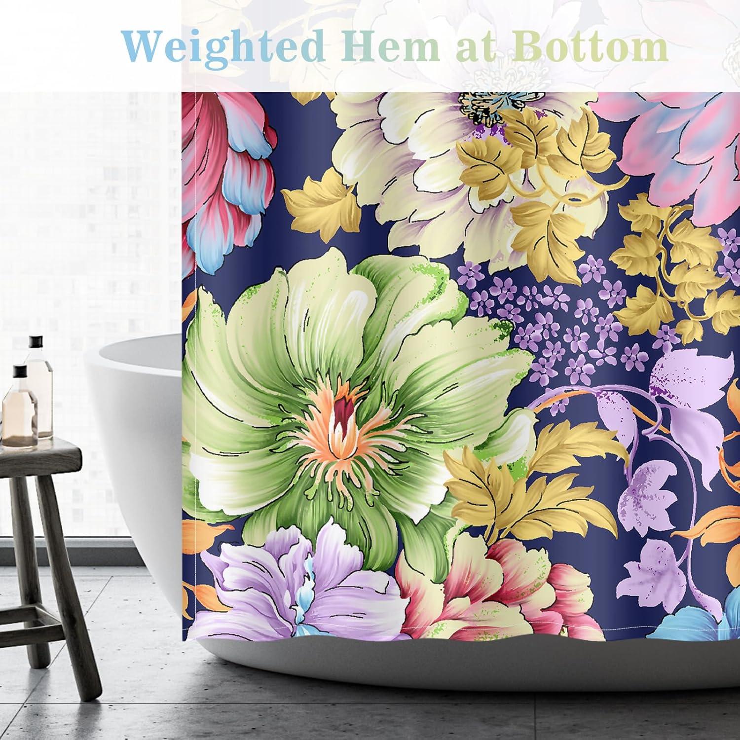 Chic Boho Floral Shower Curtain