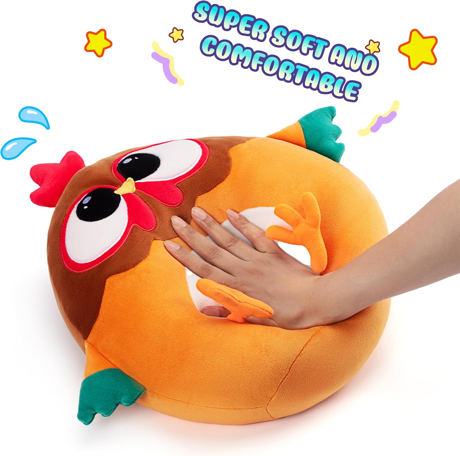 Big Adorable Orange Chicken Pillow Plush