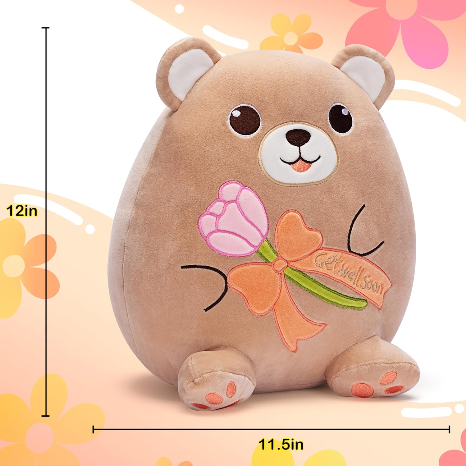 Get Well Soon Teddy Bear Plush Pillow