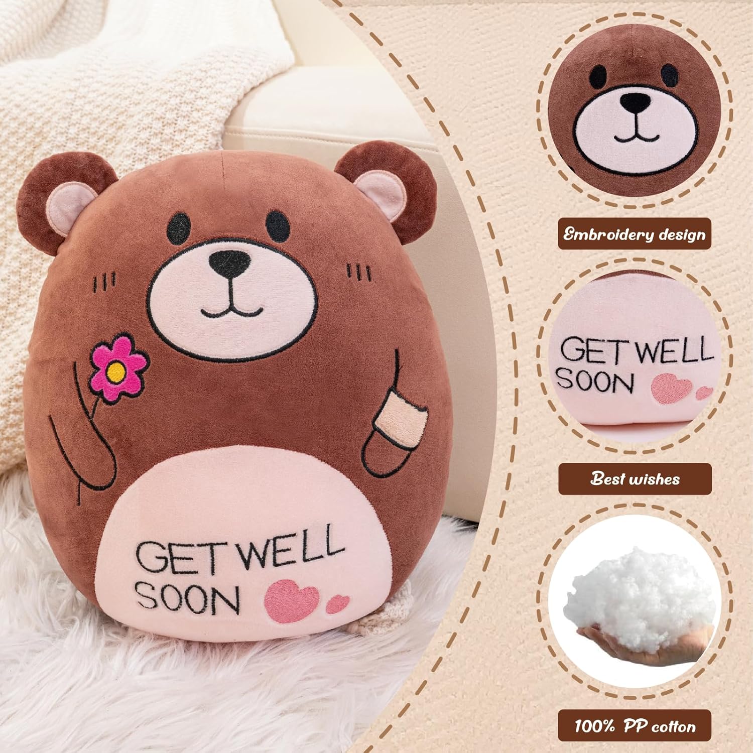 145 Teddy Bear Plush Pillow for Recovery and Comfort