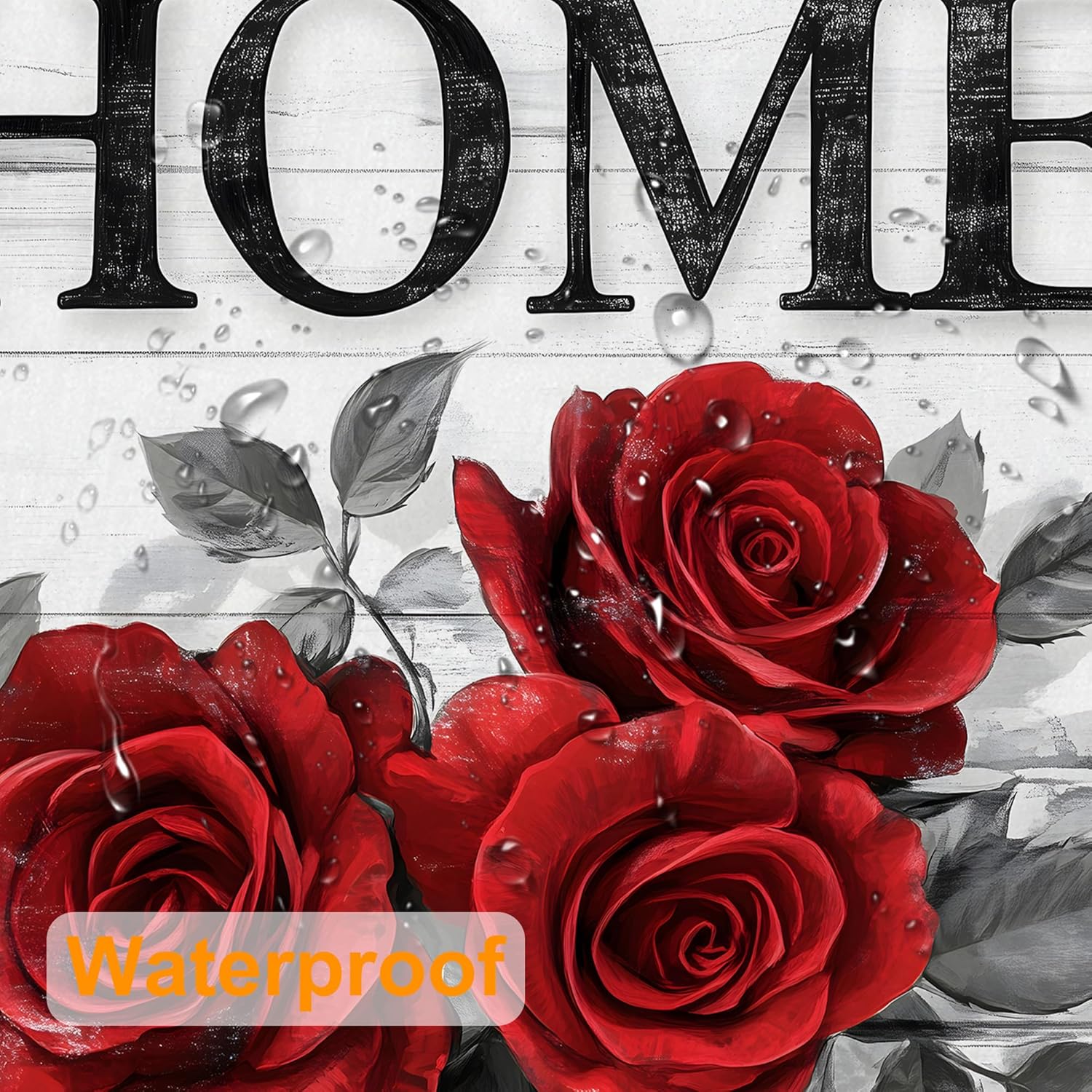 Stylish Retro Red Rose Washable Shower Curtain