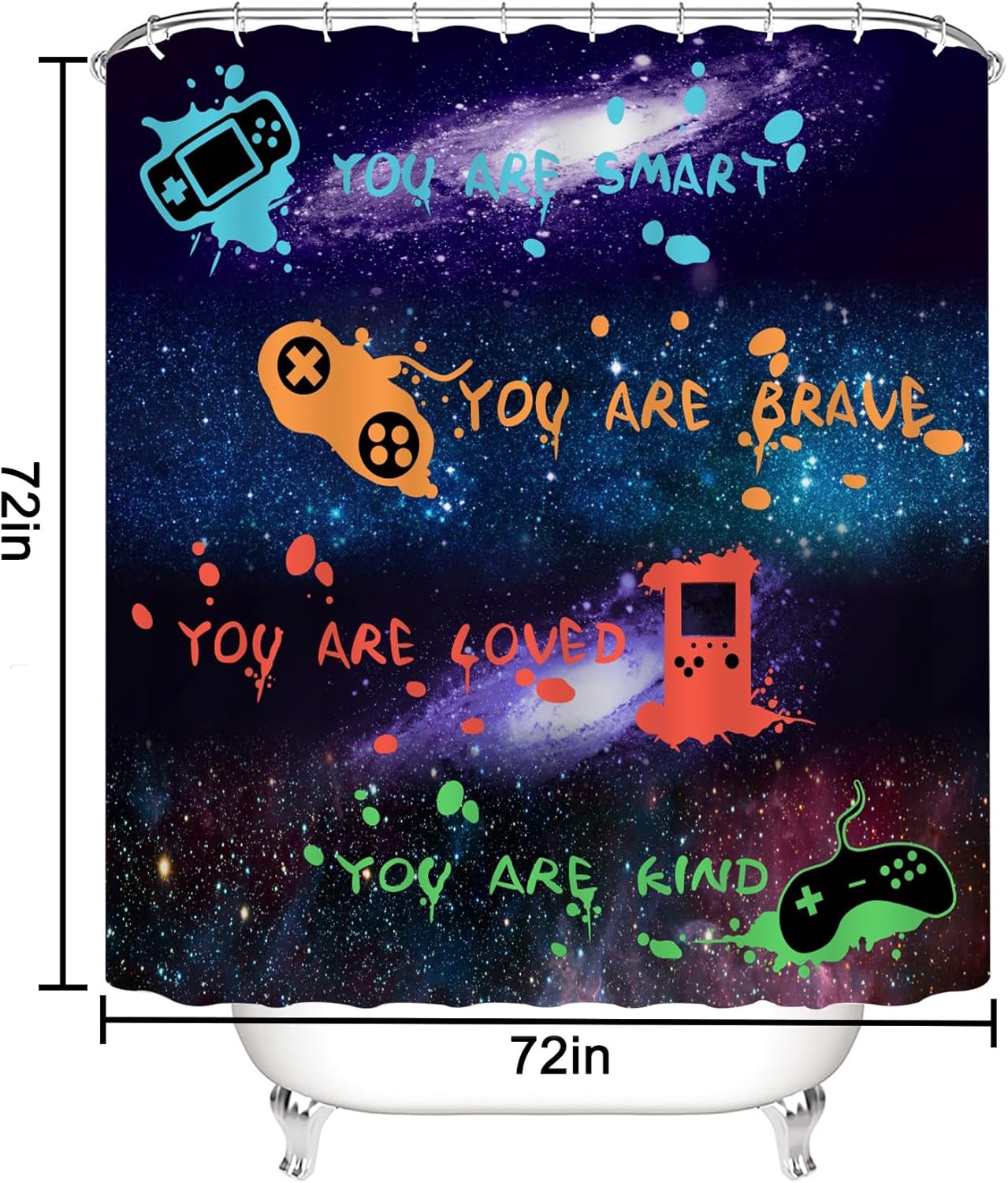 boys gaming Bathroom shower curtain set