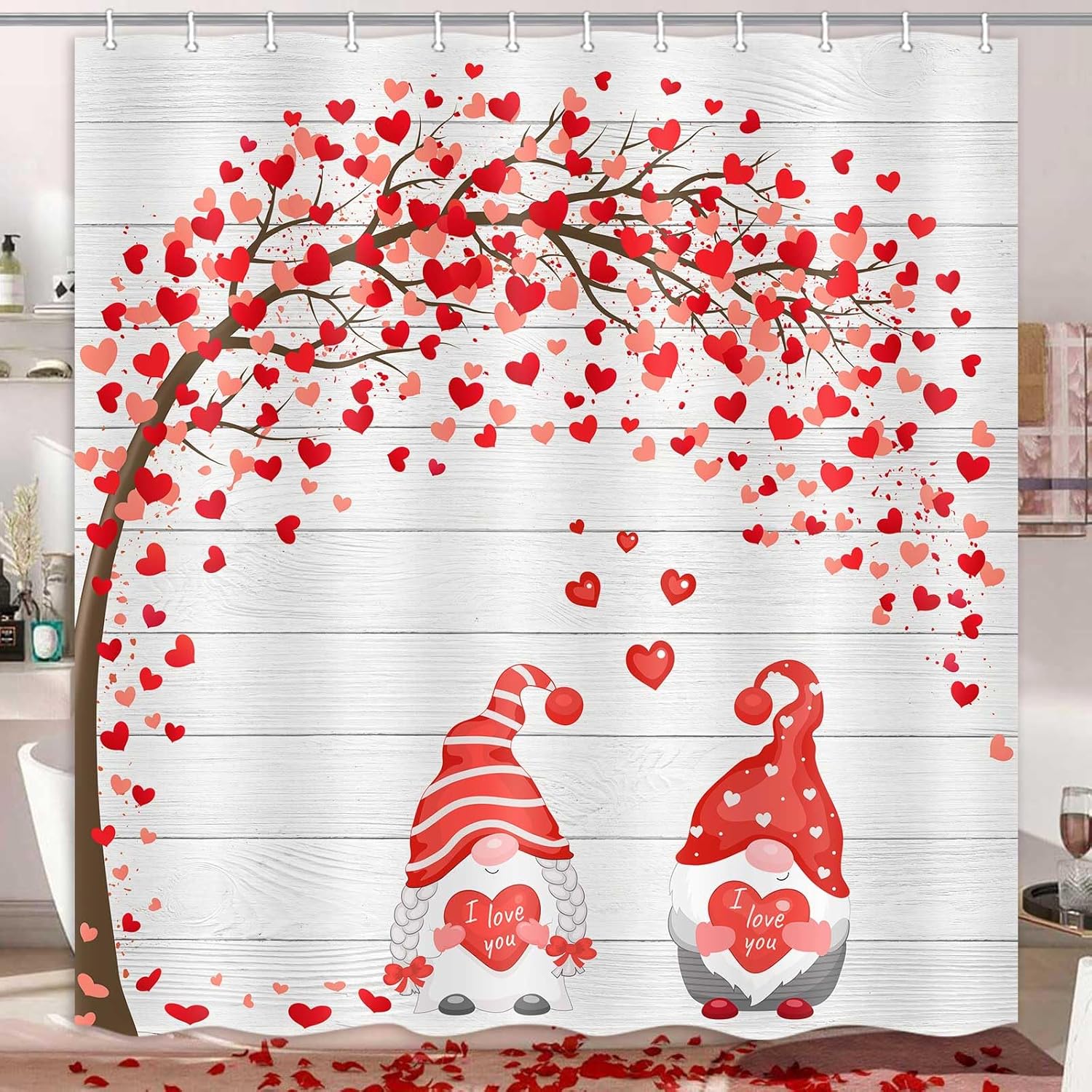 Elegant Valentines romantic shower curtain