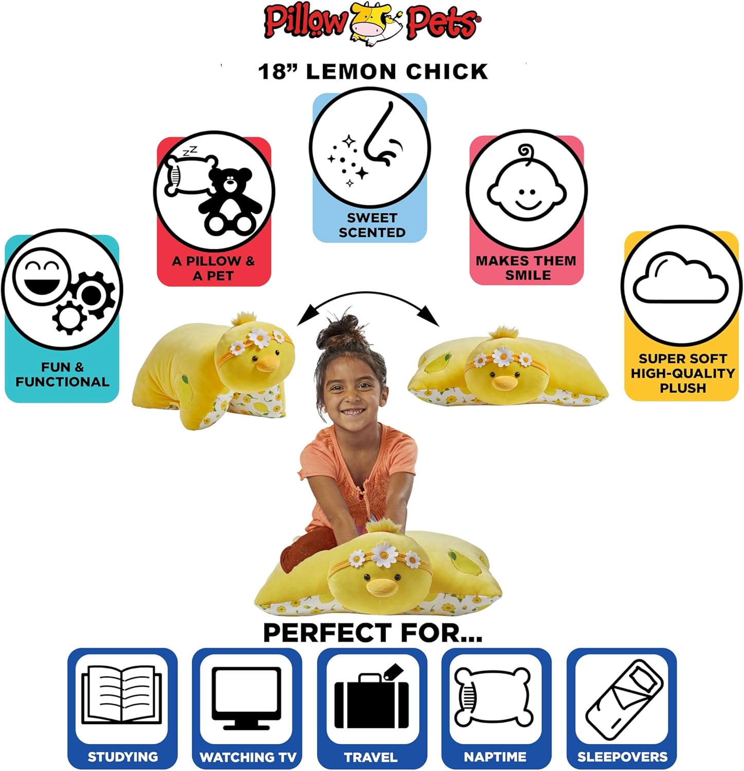 Pillow Pets - Sweet Scented Lemon Chick Puff - Plush