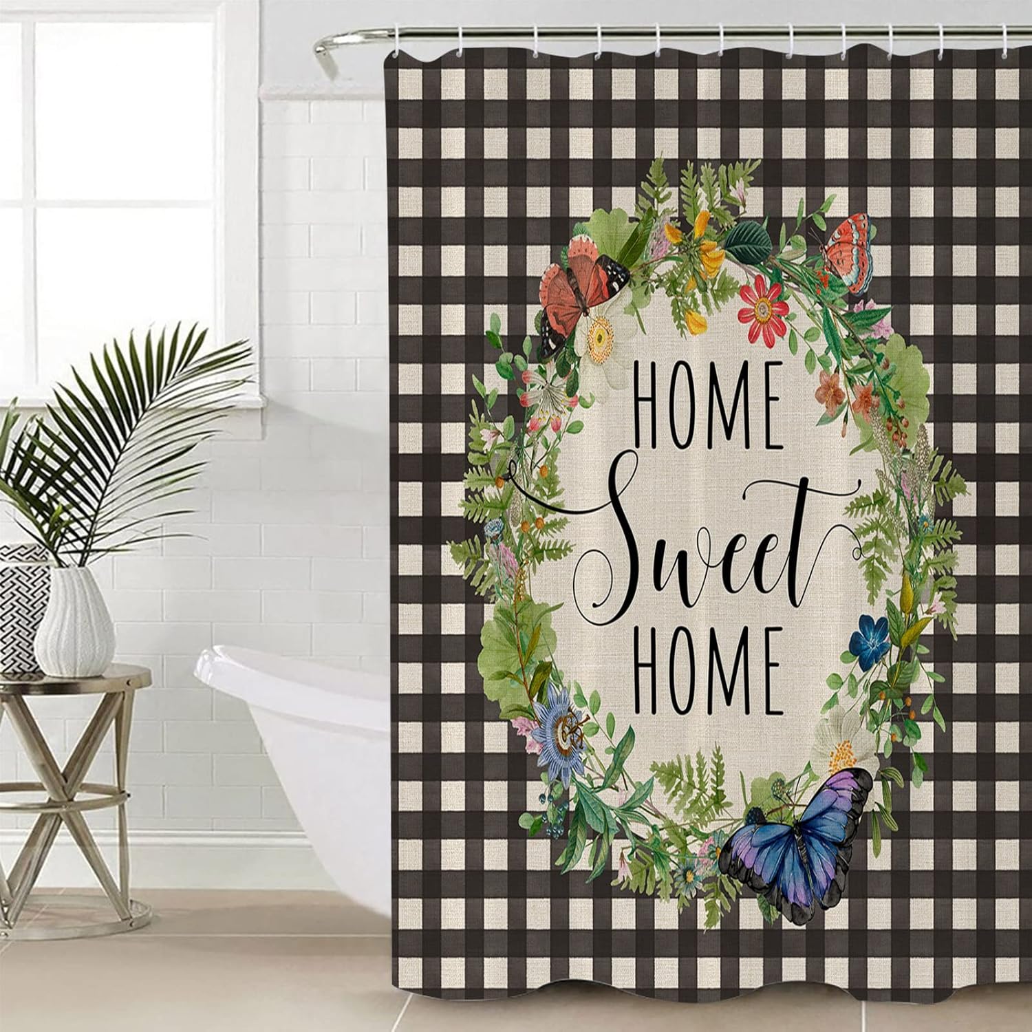 Home Sweet Home 36x72 Polygons shower curtain waterproof elegant washable