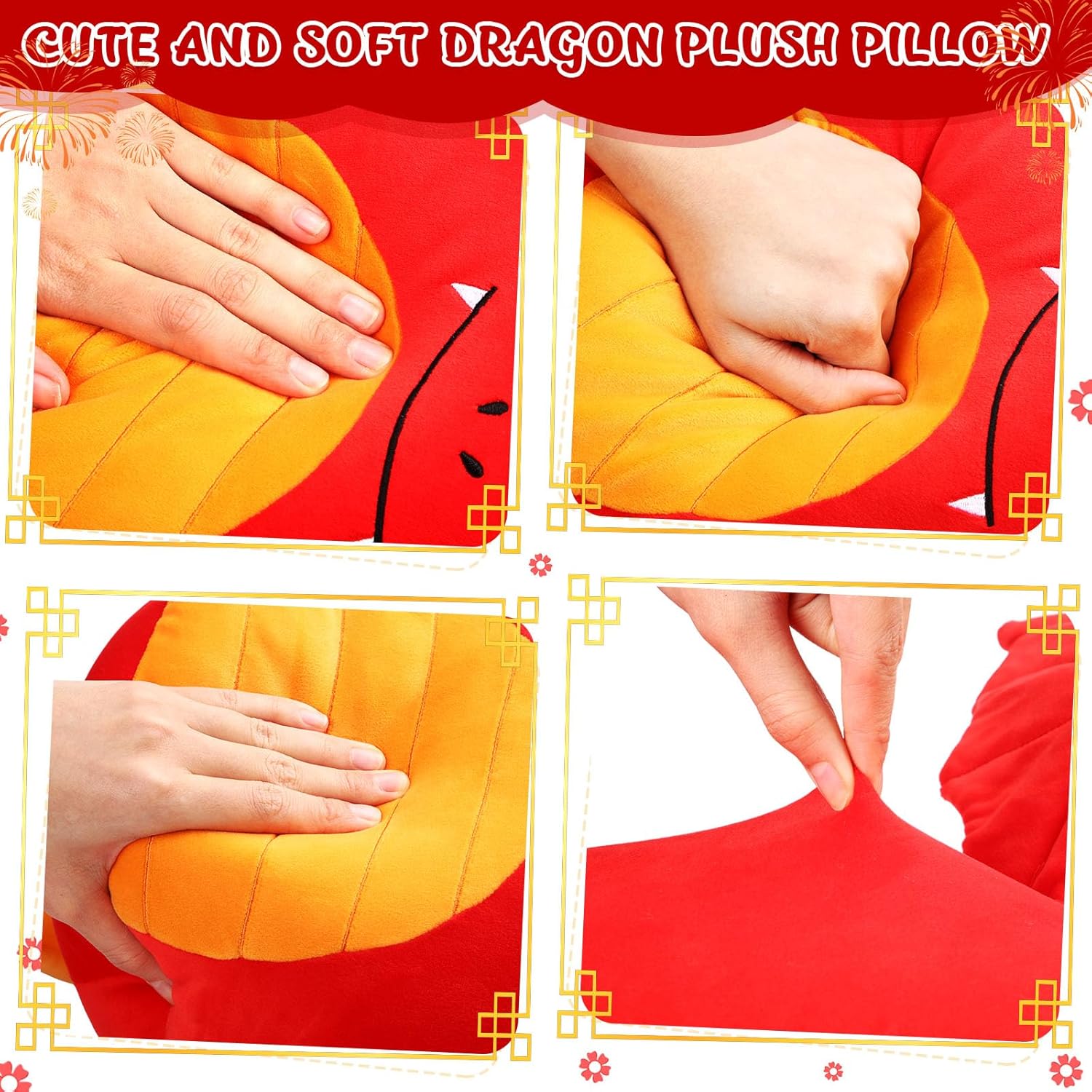 Leyndo 14 Red Dragon Plush Pillow
